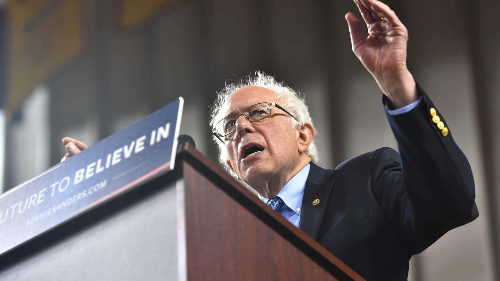 Bernie Sanders, campaign podium, FUTURE TO BELIEVE IN, HD Desktop Wallpaper