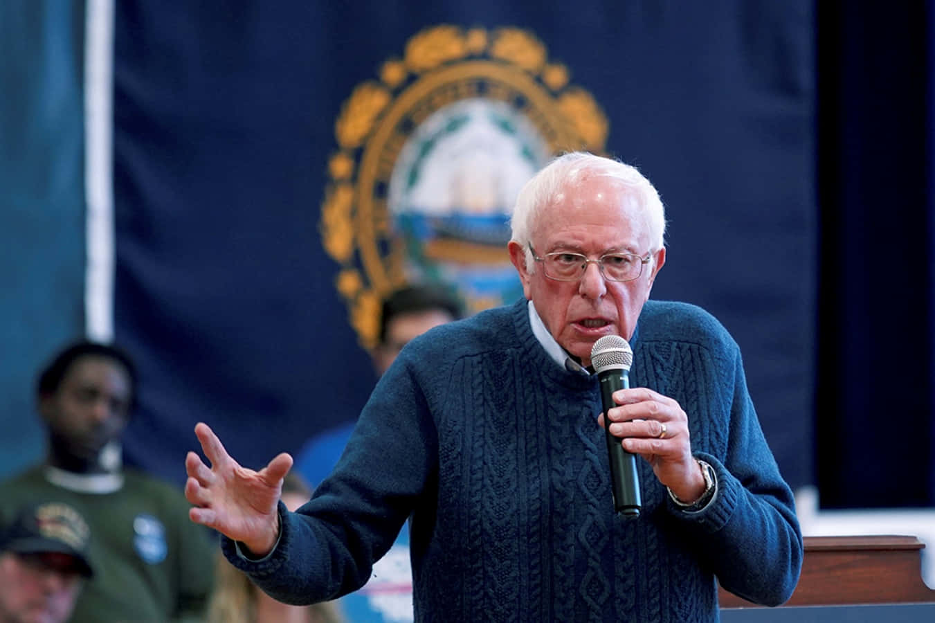 Bernie Sanders, mic, glasses, HD Desktop Wallpaper