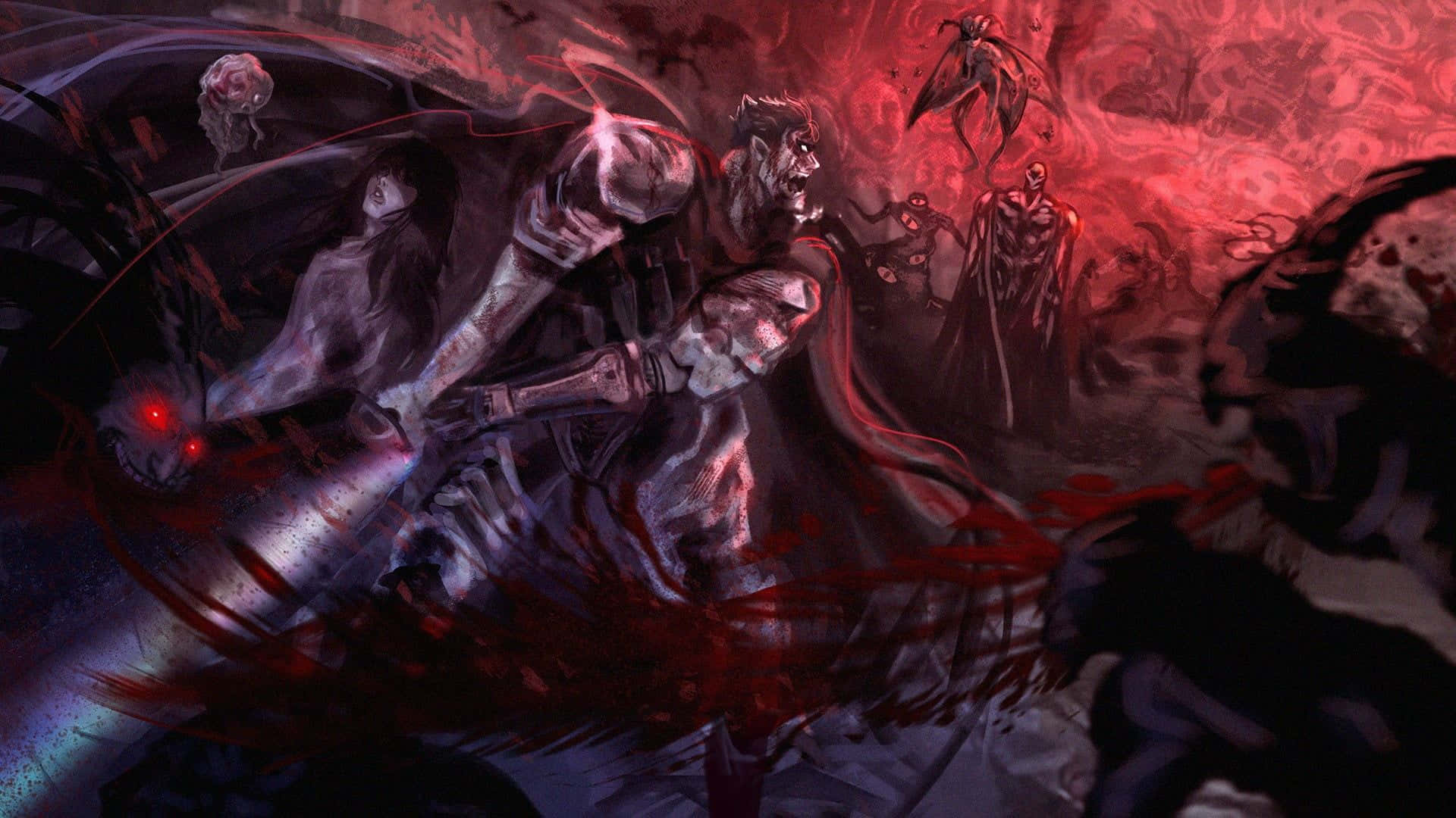 Berserk, Guts, red cape, Full HD Desktop Wallpaper