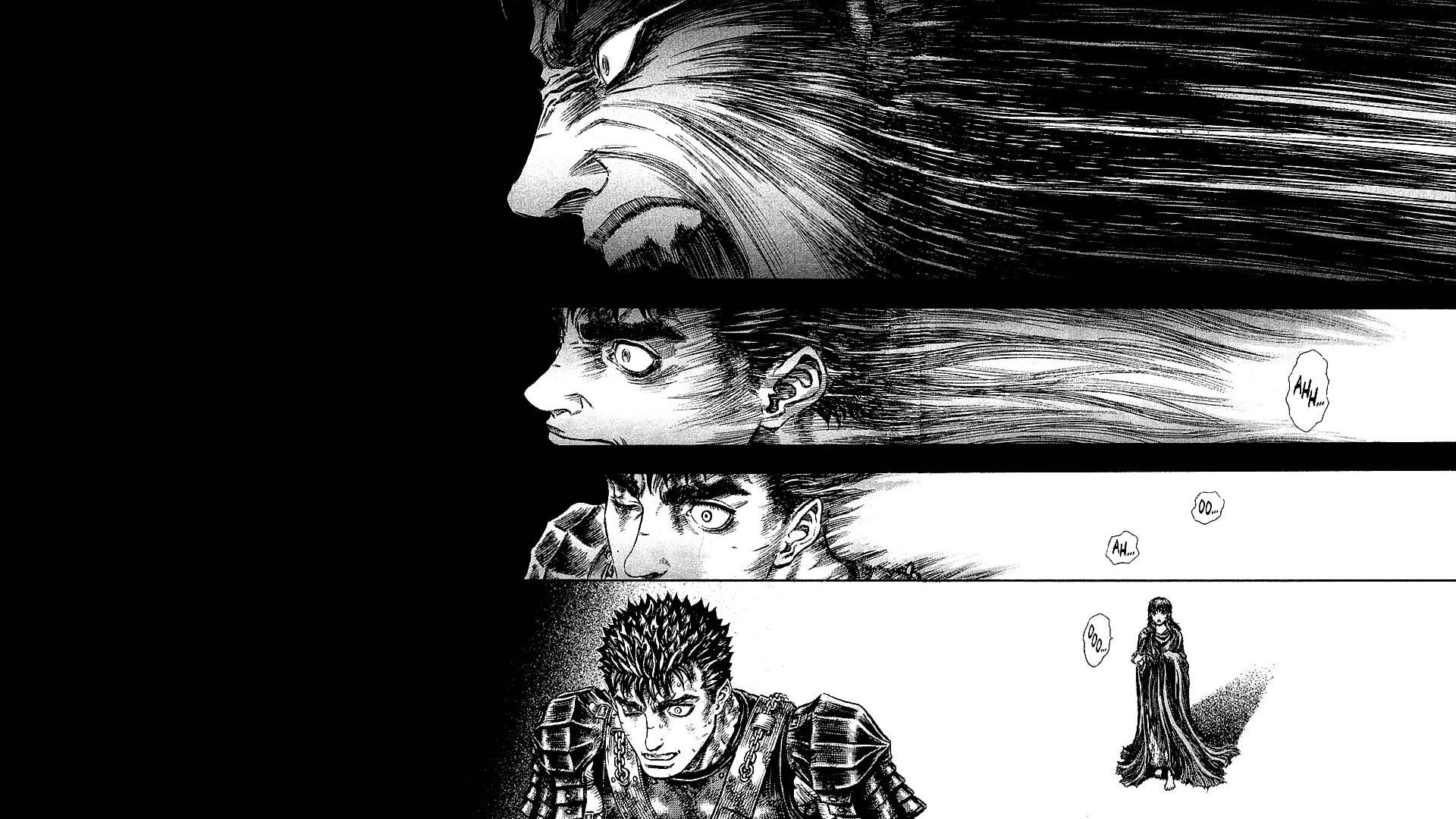 Berserk Guts, manga panel, fierce warrior, Full HD Desktop Wallpaper