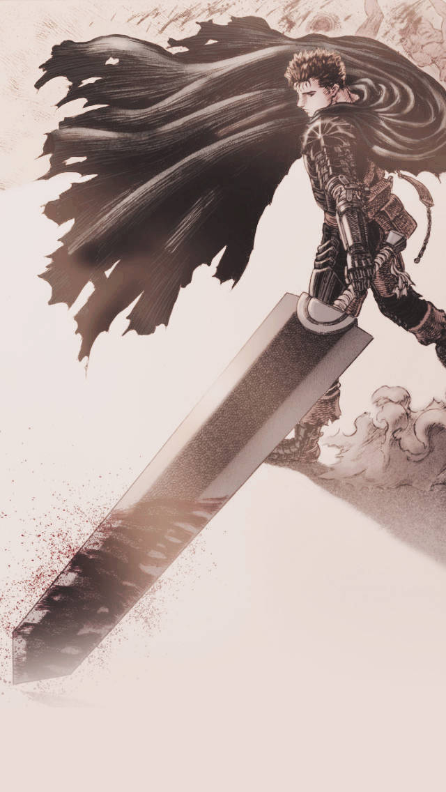 Berserk Guts, massive sword, flowing cape, SD Phone Wallpaper