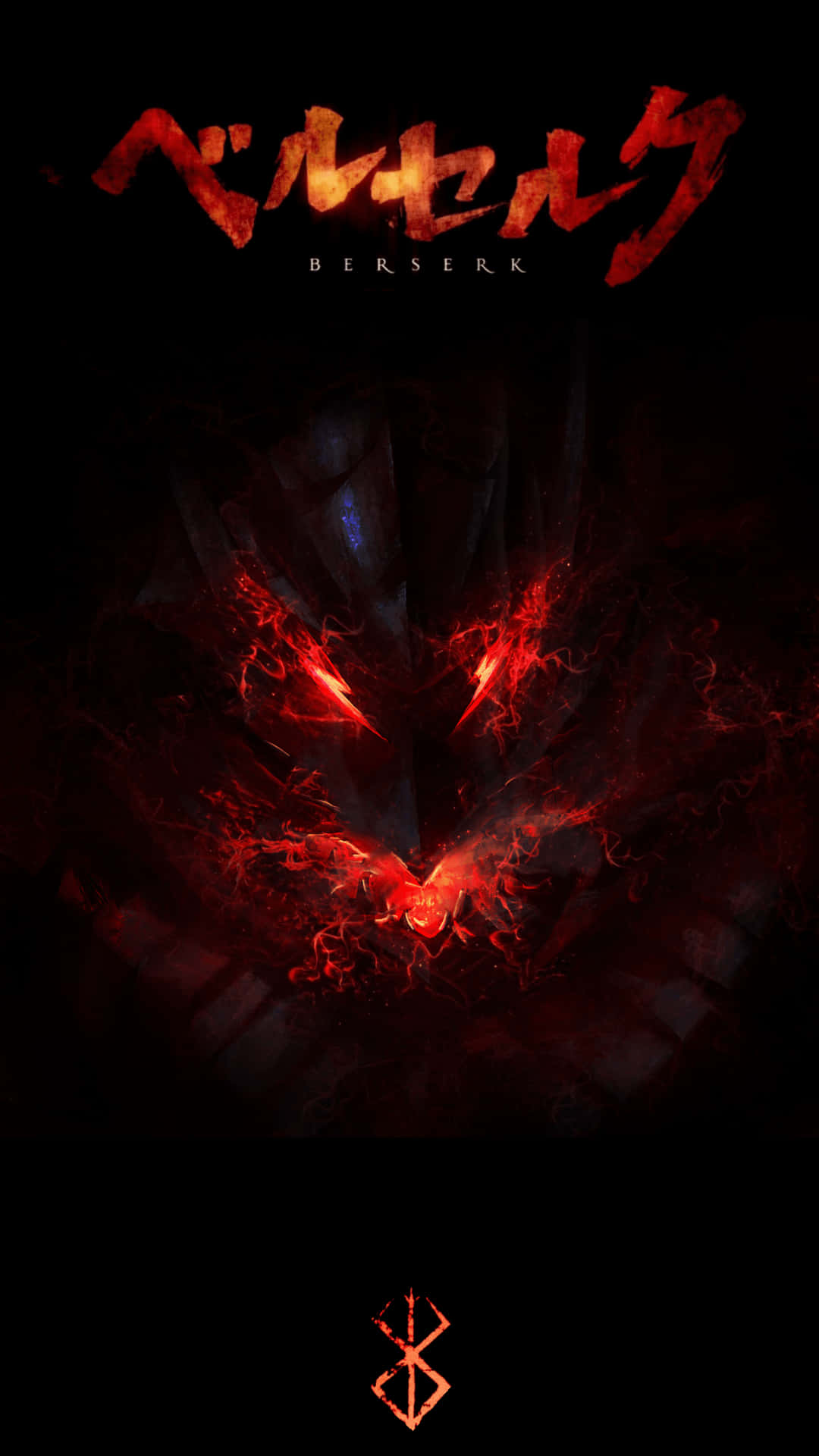 Berserk, demonic face, glowing red eyes, Full HD Phone Wallpaper