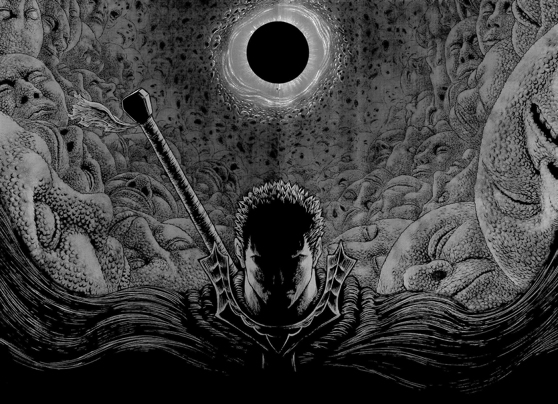 Berserk Manga, spiked helmet, sword, Full HD Desktop Wallpaper