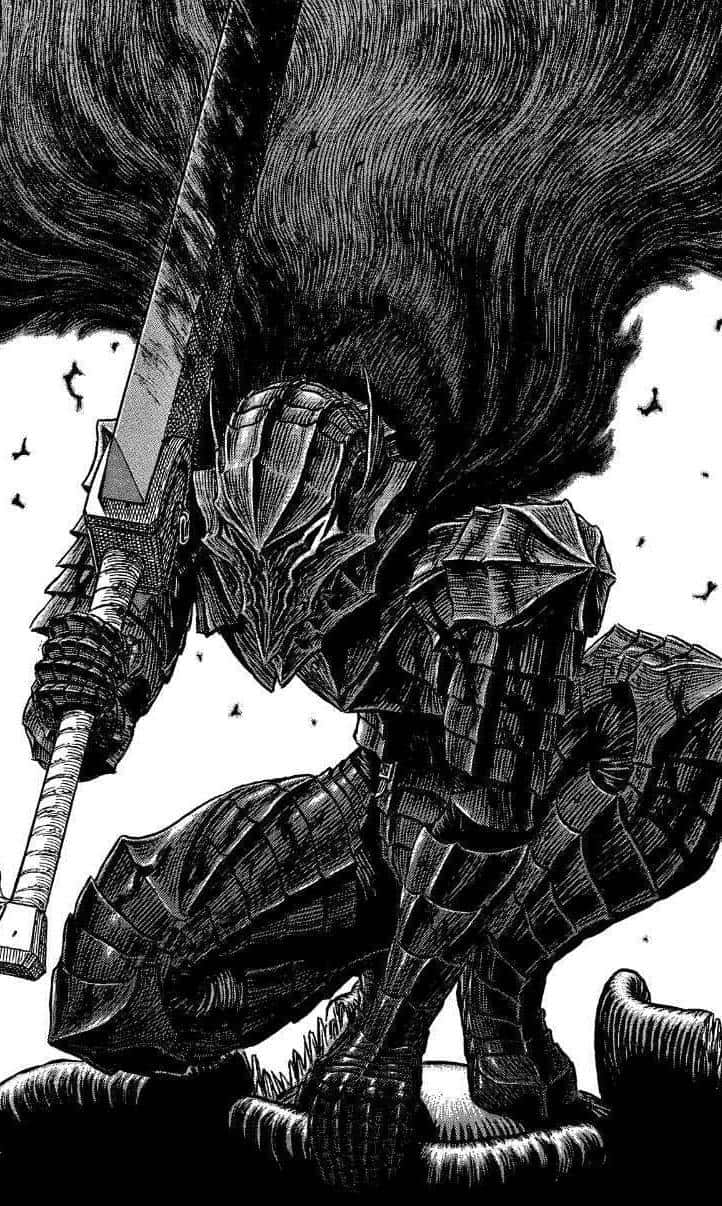 Berserk Manga, massive sword, heavily armored knight, SD Phone Wallpaper