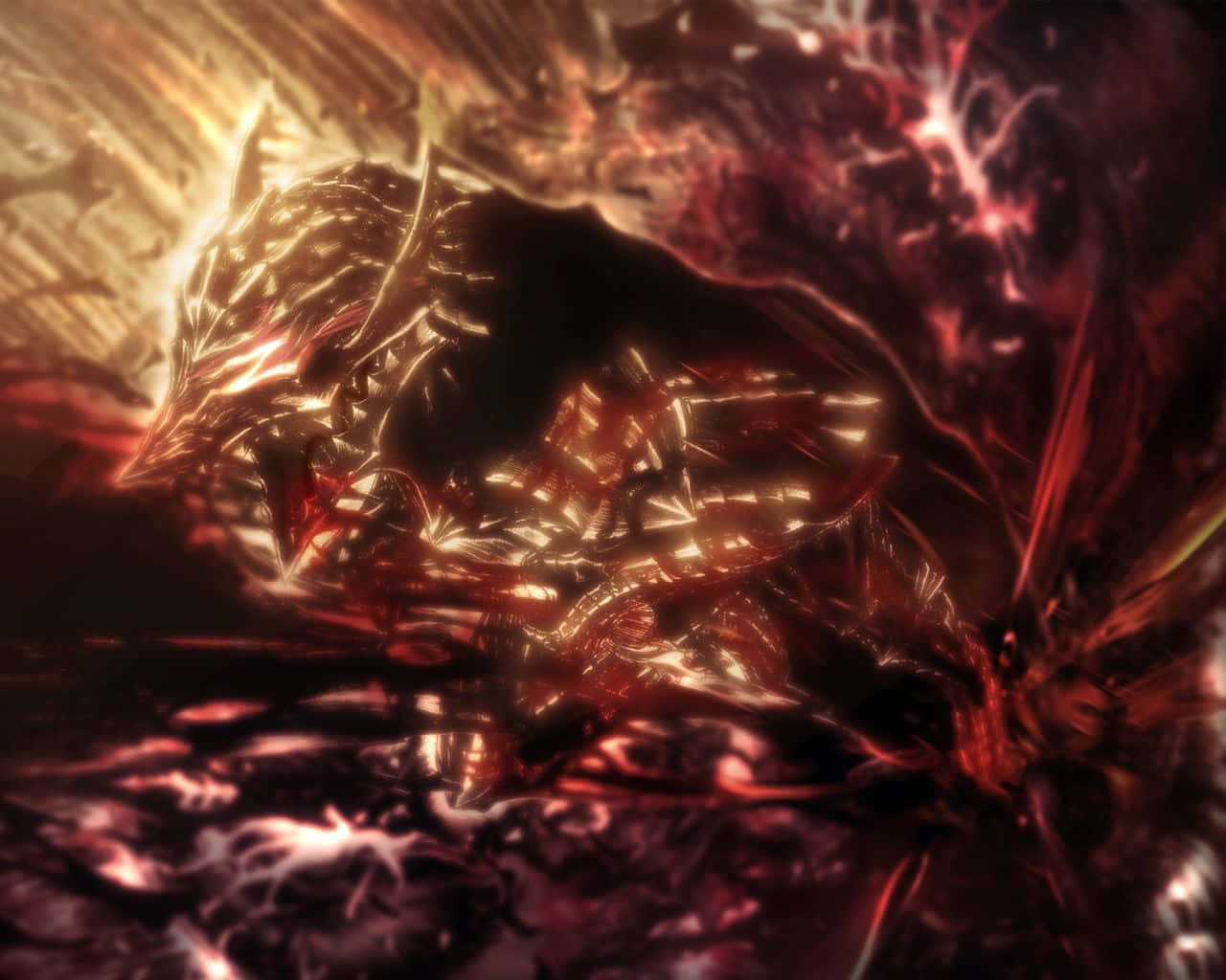 Berserk Armor, dragon, glowing golden scales, HD Desktop Wallpaper