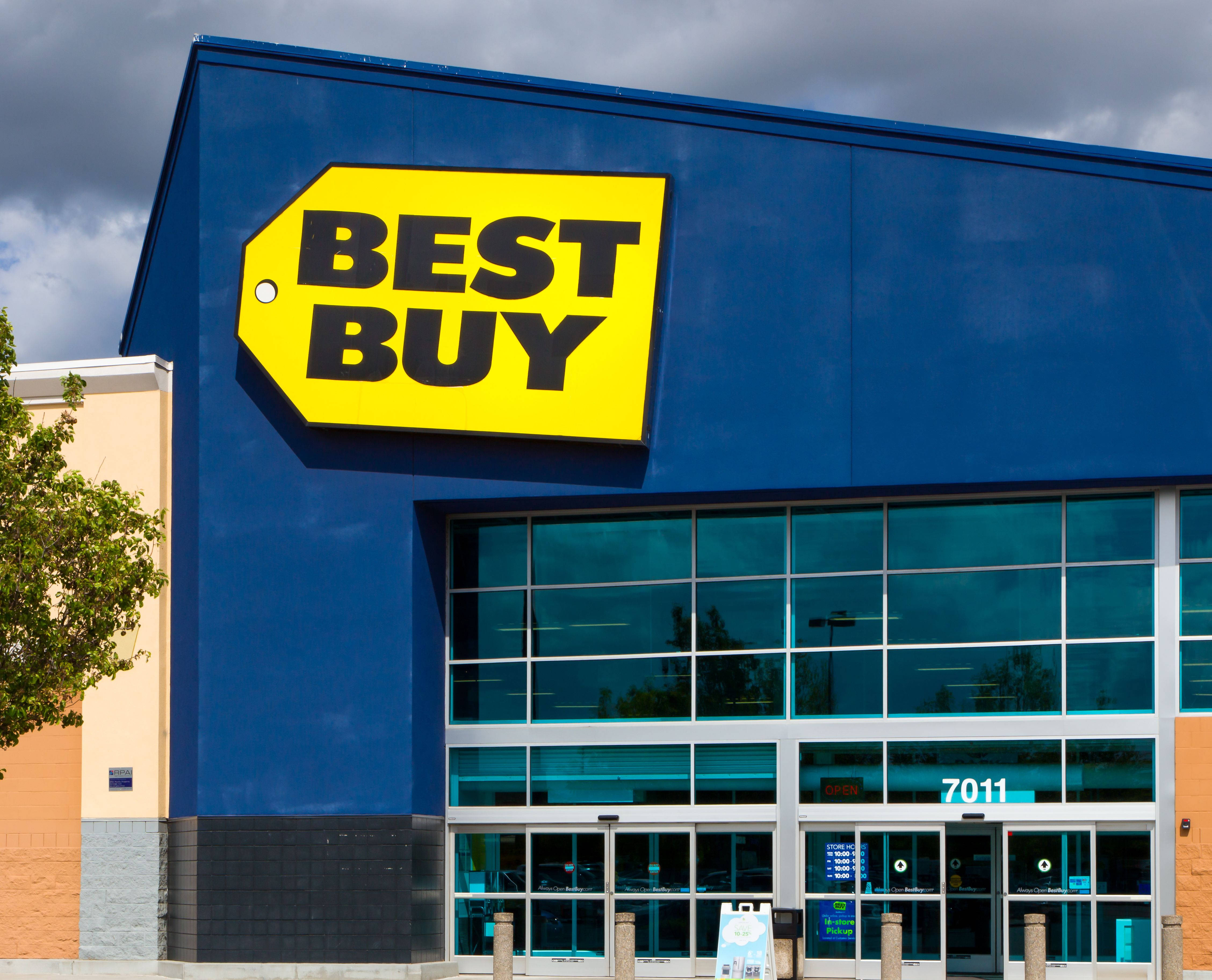 Best Buy, bright blue, large yellow tag logo, 4K Desktop Wallpaper
