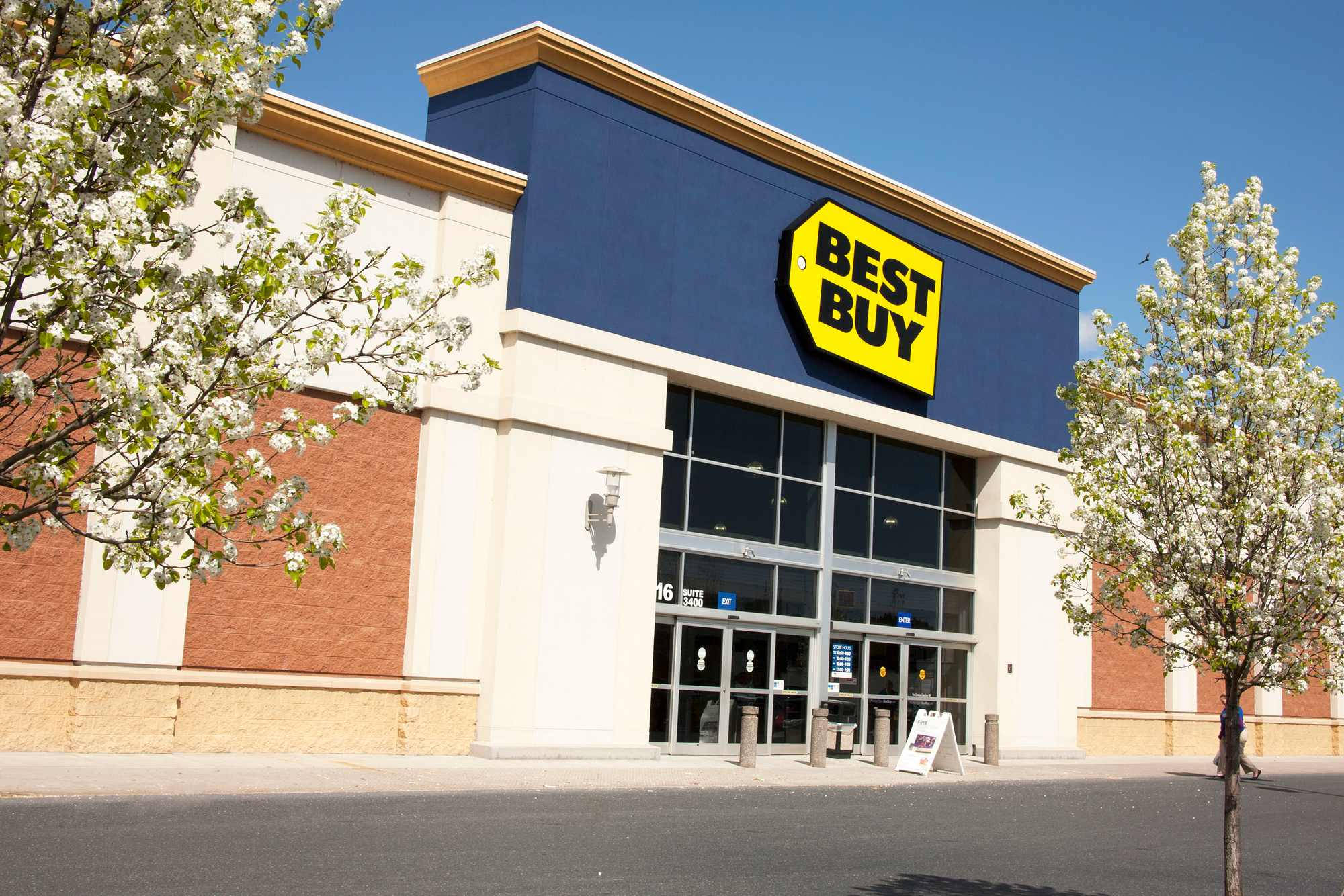 Best Buy, bright blue, yellow logo, Full HD Desktop Wallpaper