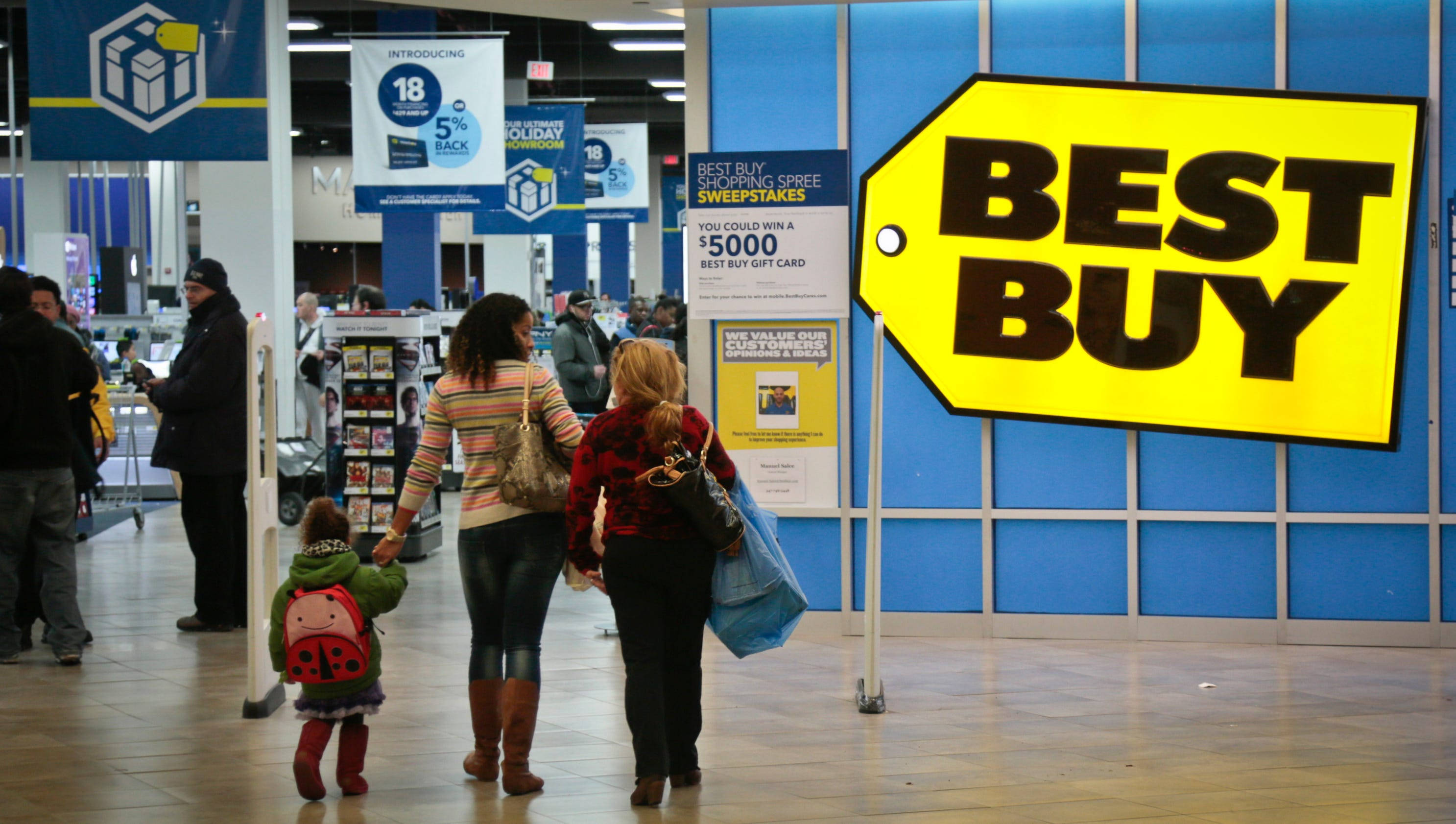 Best Buy, yellow tag sign, promotional banners, 2K Desktop Wallpaper