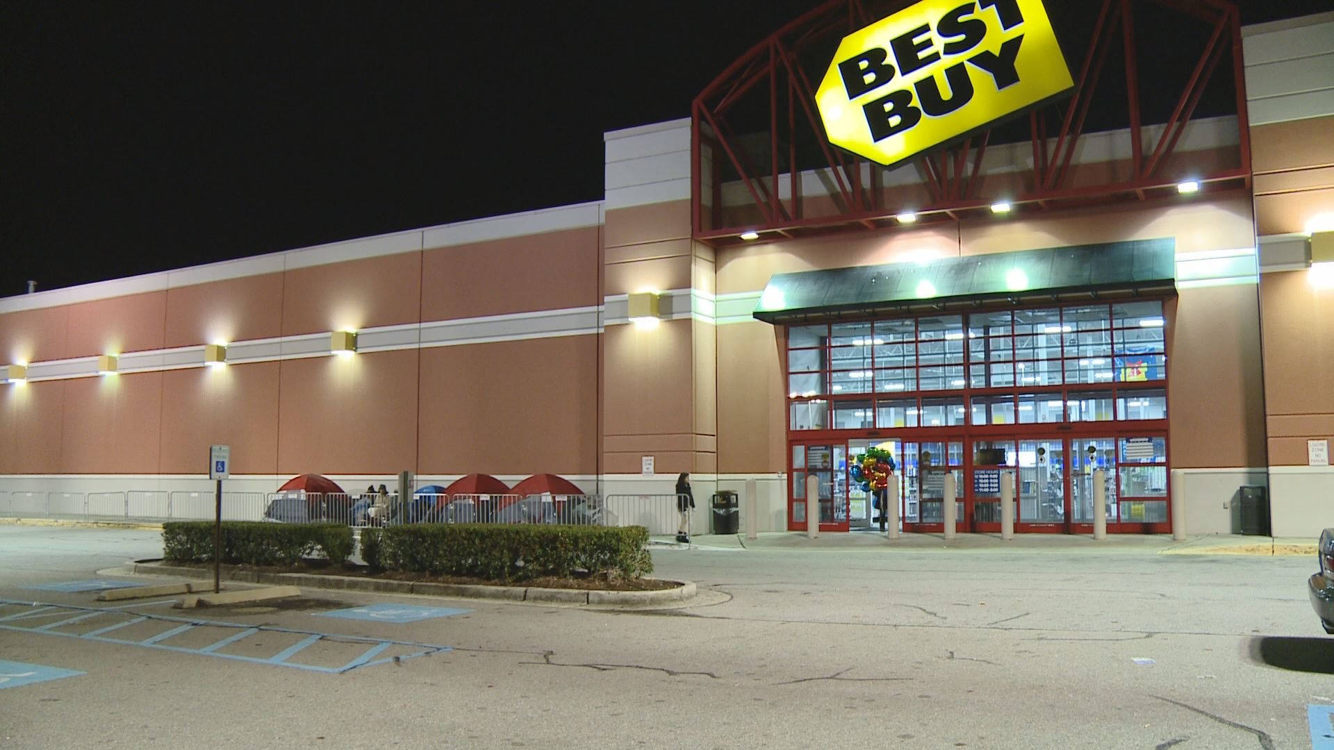 Best Buy, nighttime, glowing signage, Full HD Desktop Wallpaper