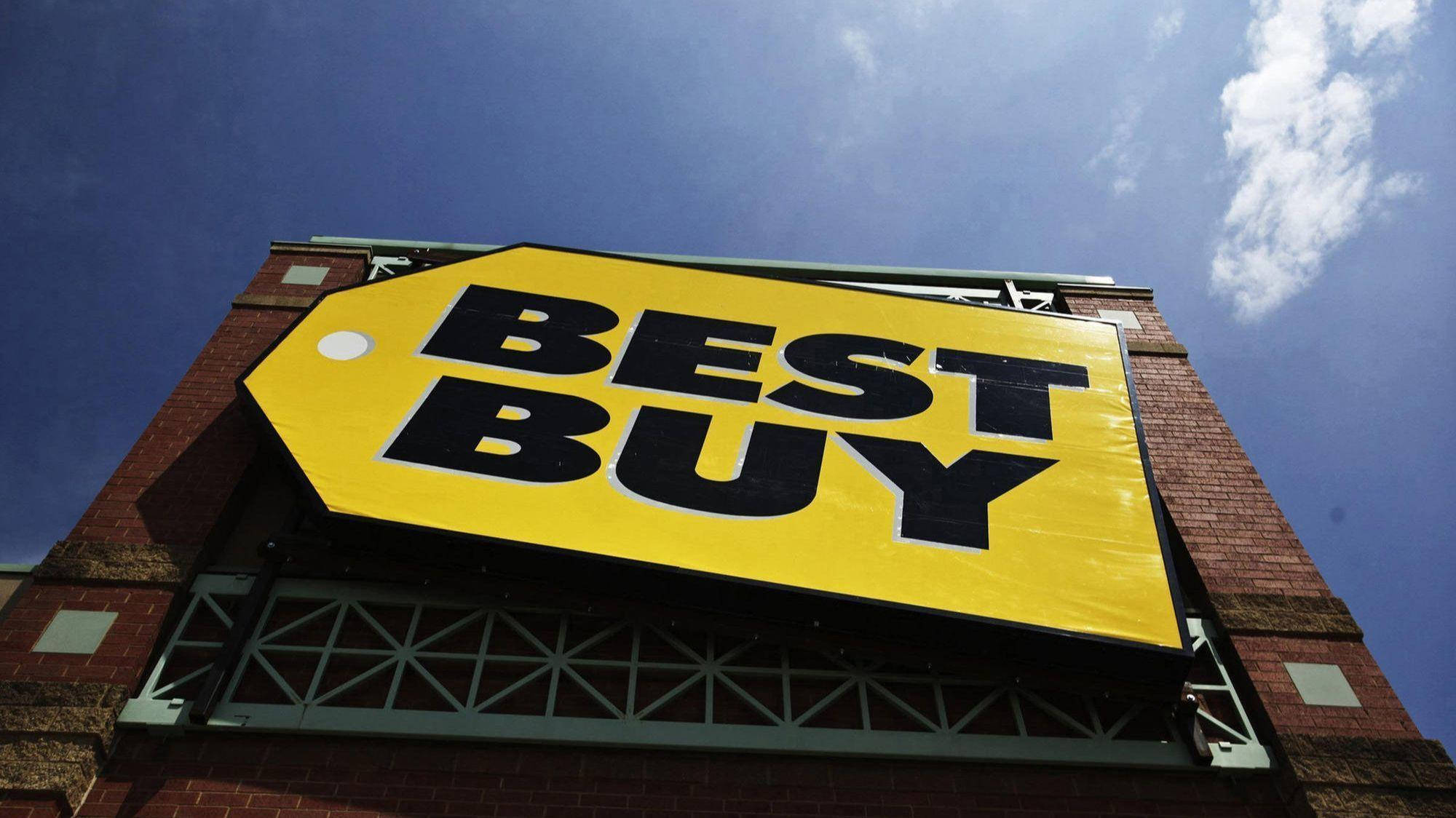 Best Buy, yellow, brick building, Full HD Desktop Wallpaper
