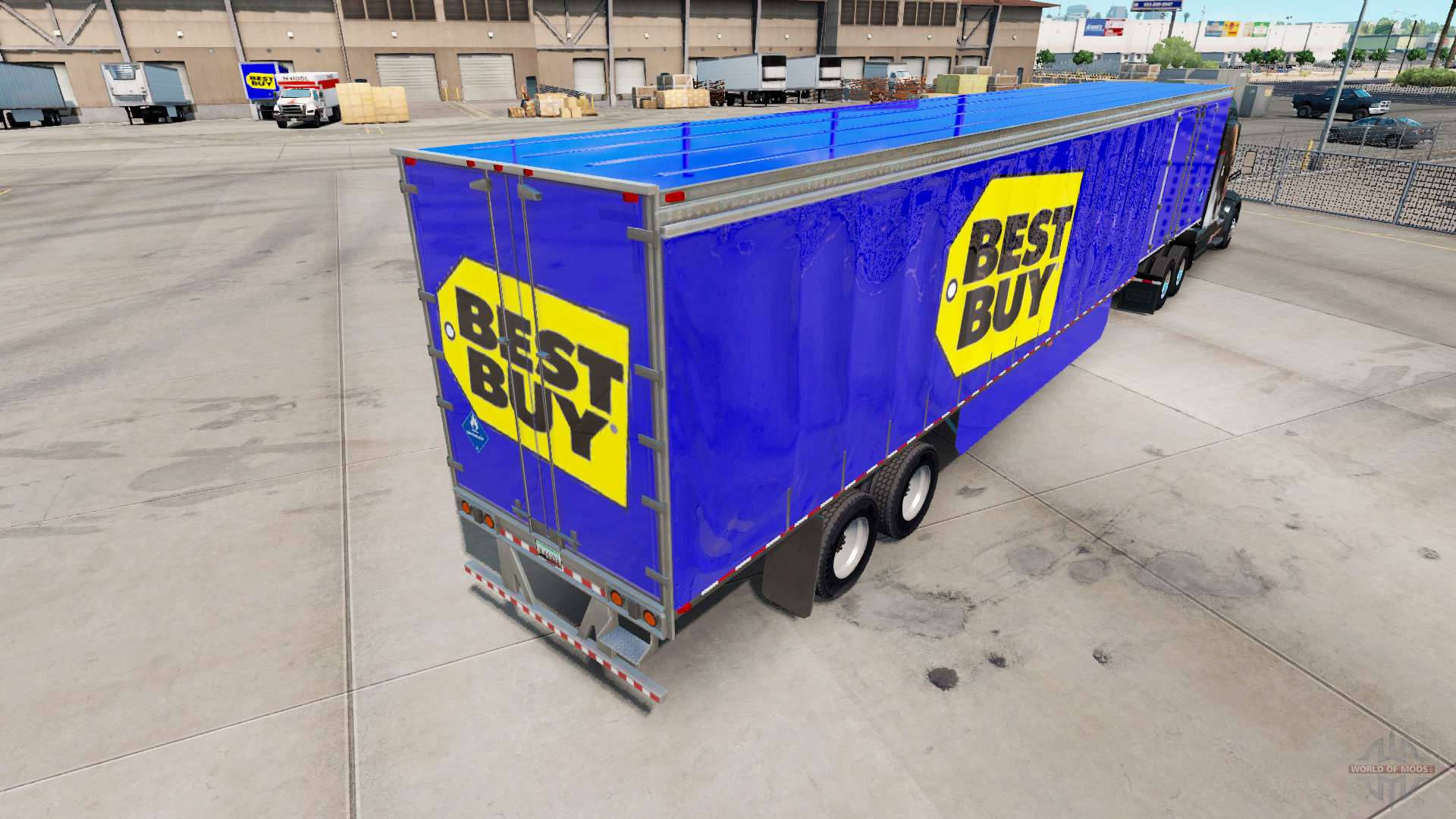 Best Buy, blue truck, semi trailer, Full HD Desktop Wallpaper
