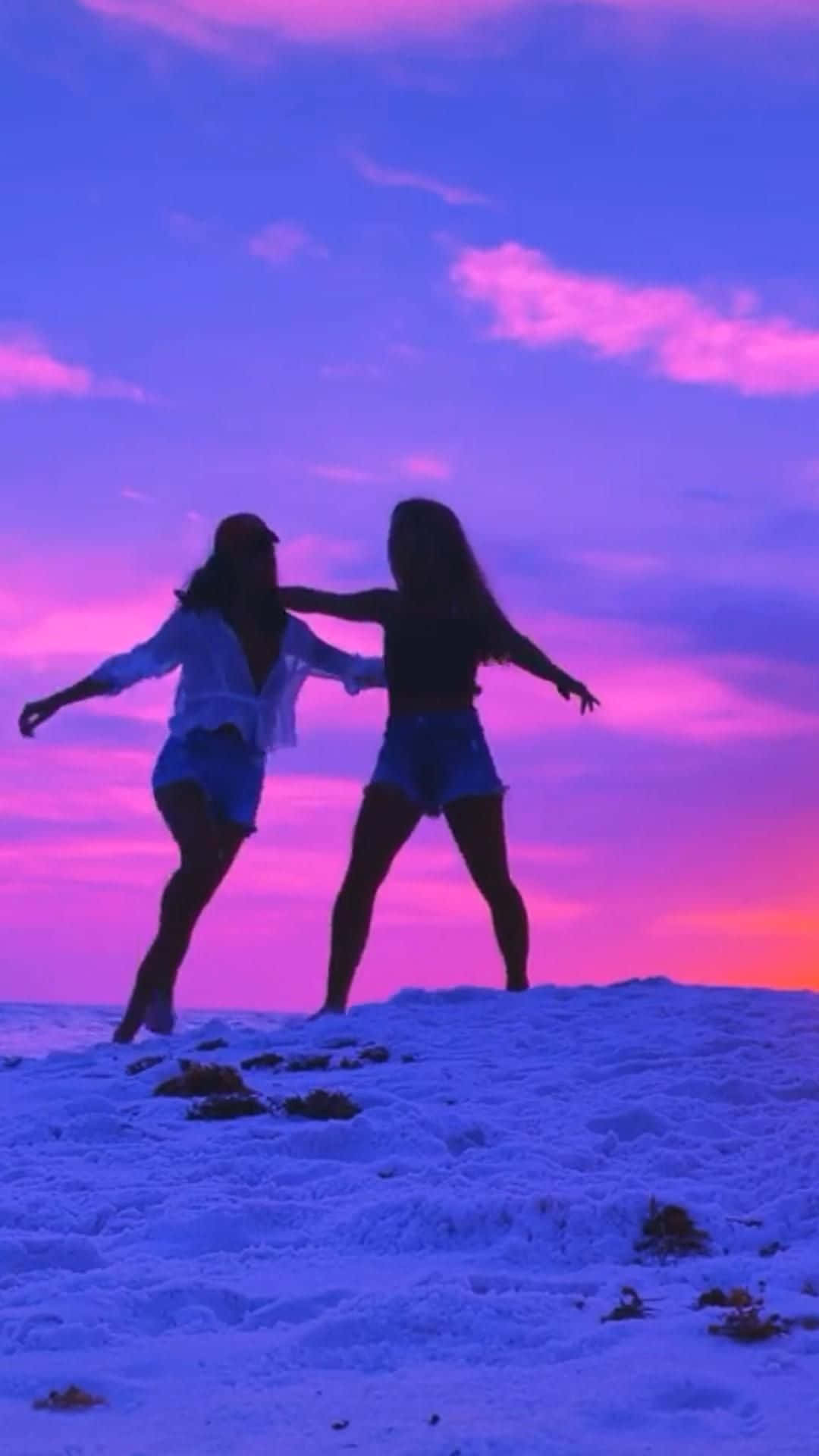 Best Friend Aesthetic, sunset, purple, Full HD Phone Wallpaper