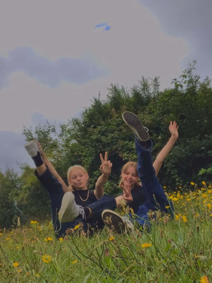 blue jeans, sunlit field, yellow flowers, SD Phone Wallpaper