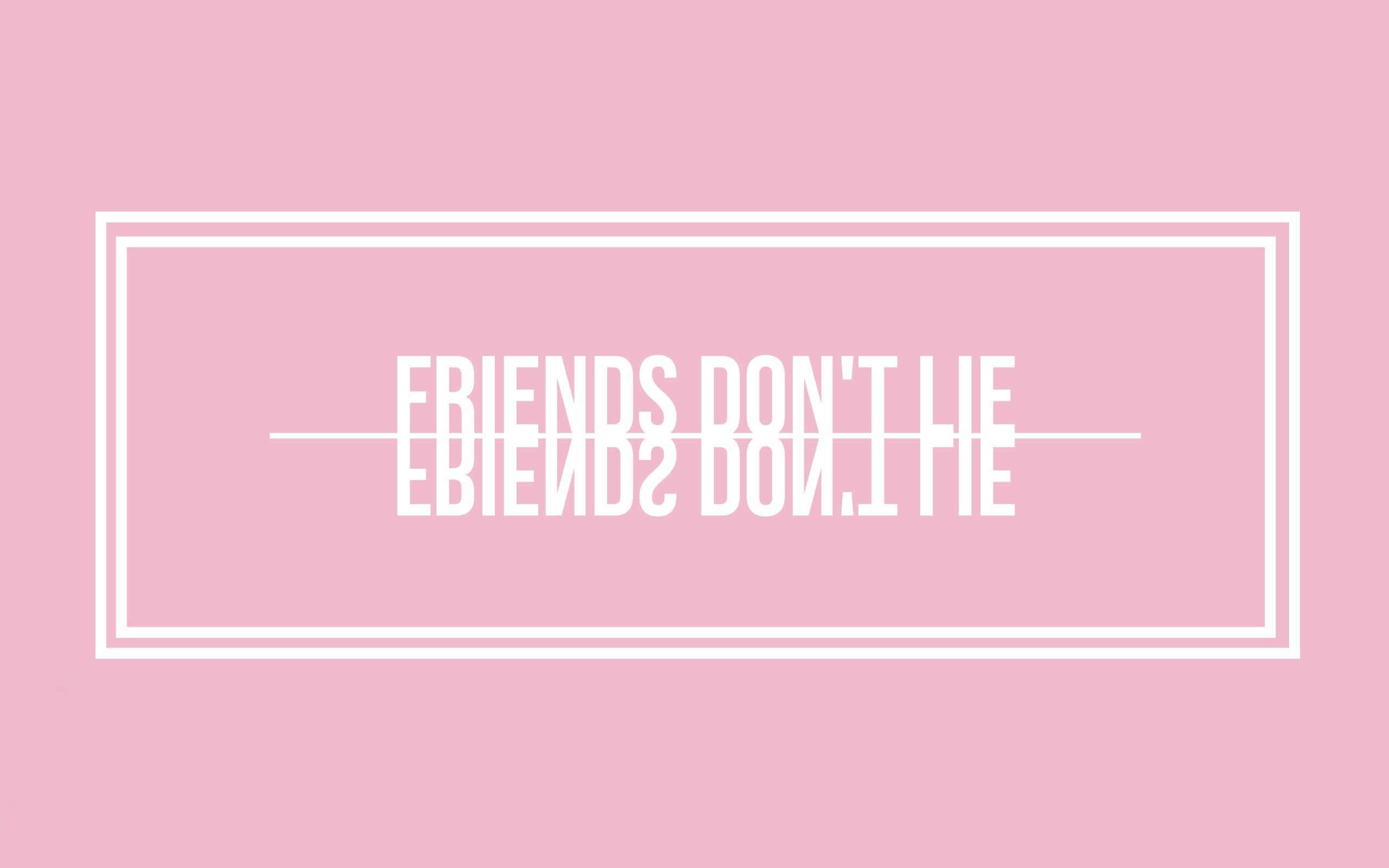 Best Friend Aesthetic, FRIENDS DON'T LIE, minimalist pink background, 2K Desktop Wallpaper