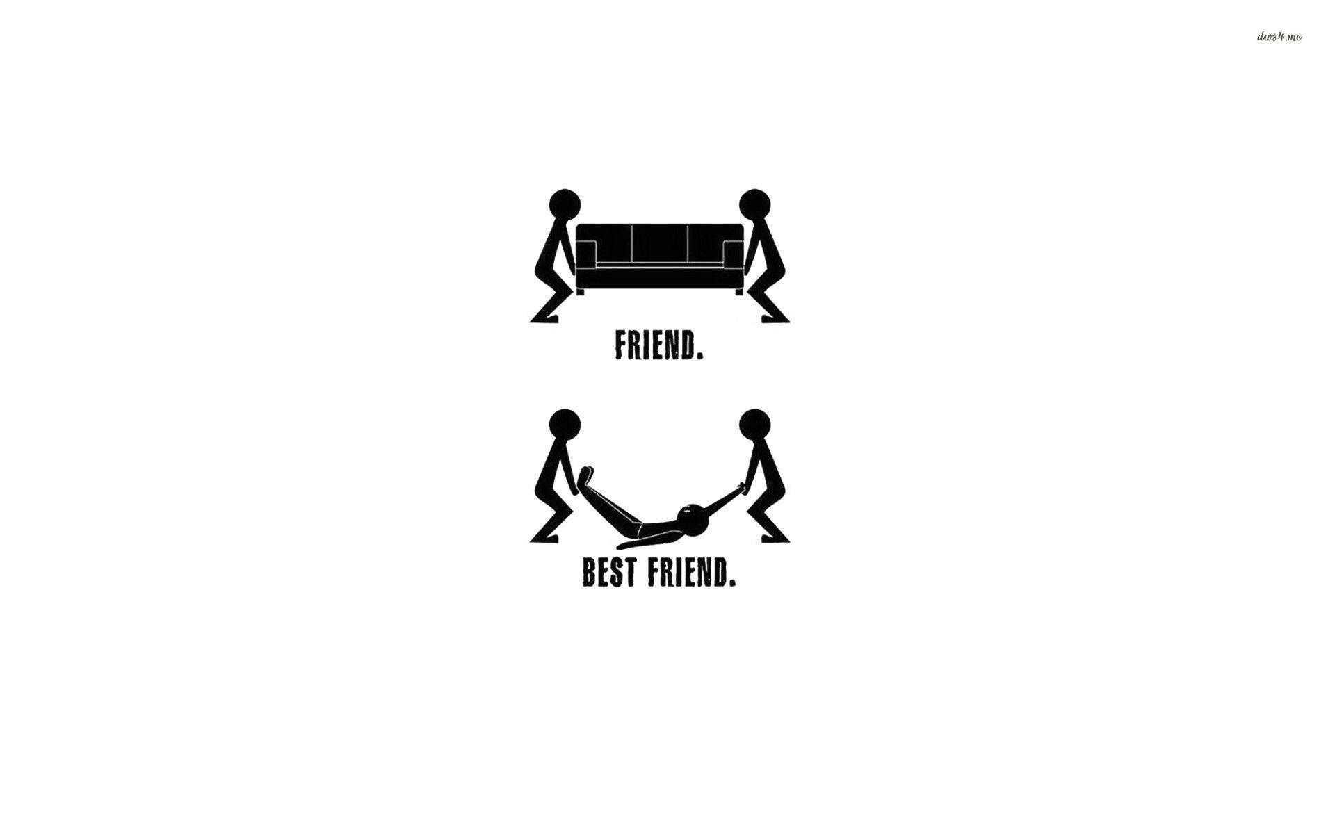 Friend, Best Friend, stick figures, Full HD Desktop Wallpaper
