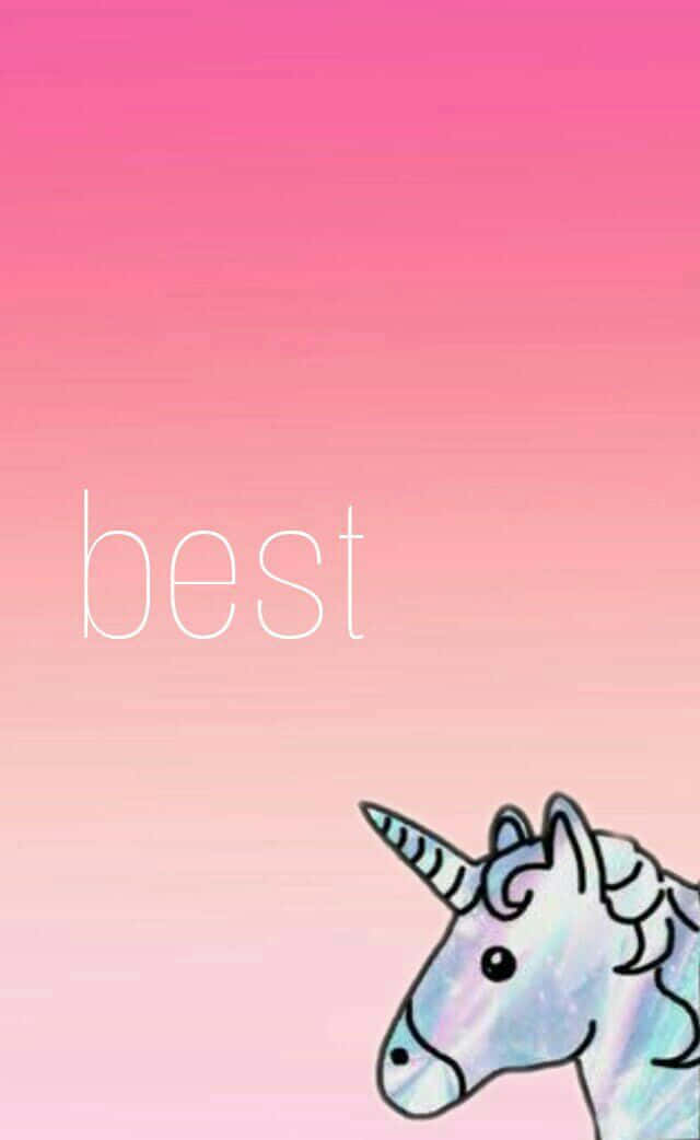 Best Friends Forever, unicorn head, soft pink gradient sky, SD Phone Wallpaper