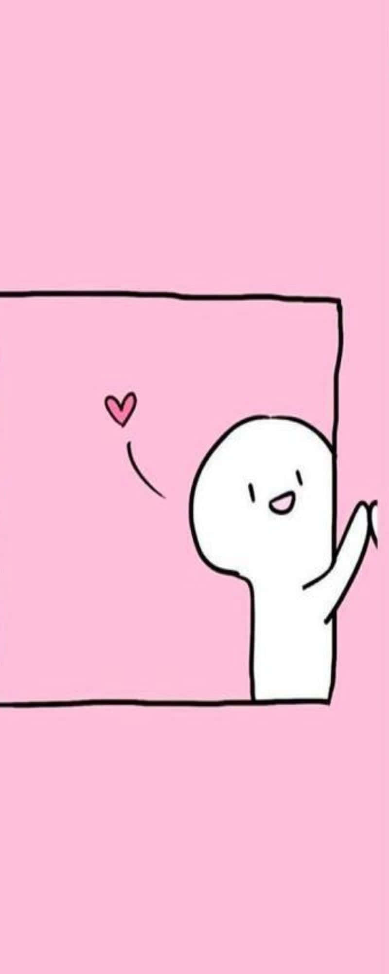Best Friends Forever iPhone, white cartoon character, pink wall, Full HD Phone Wallpaper