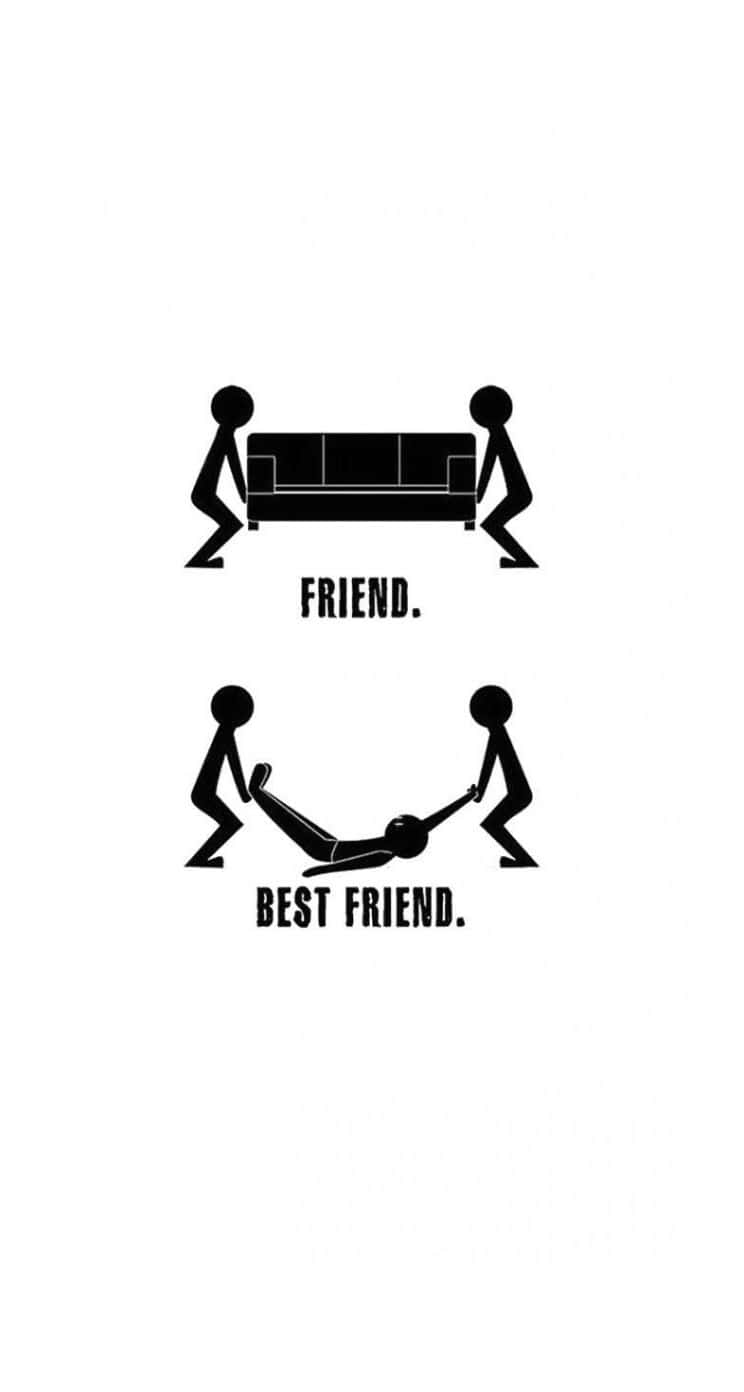 Best Friends Forever, iPhone, stick figures, HD Phone Wallpaper