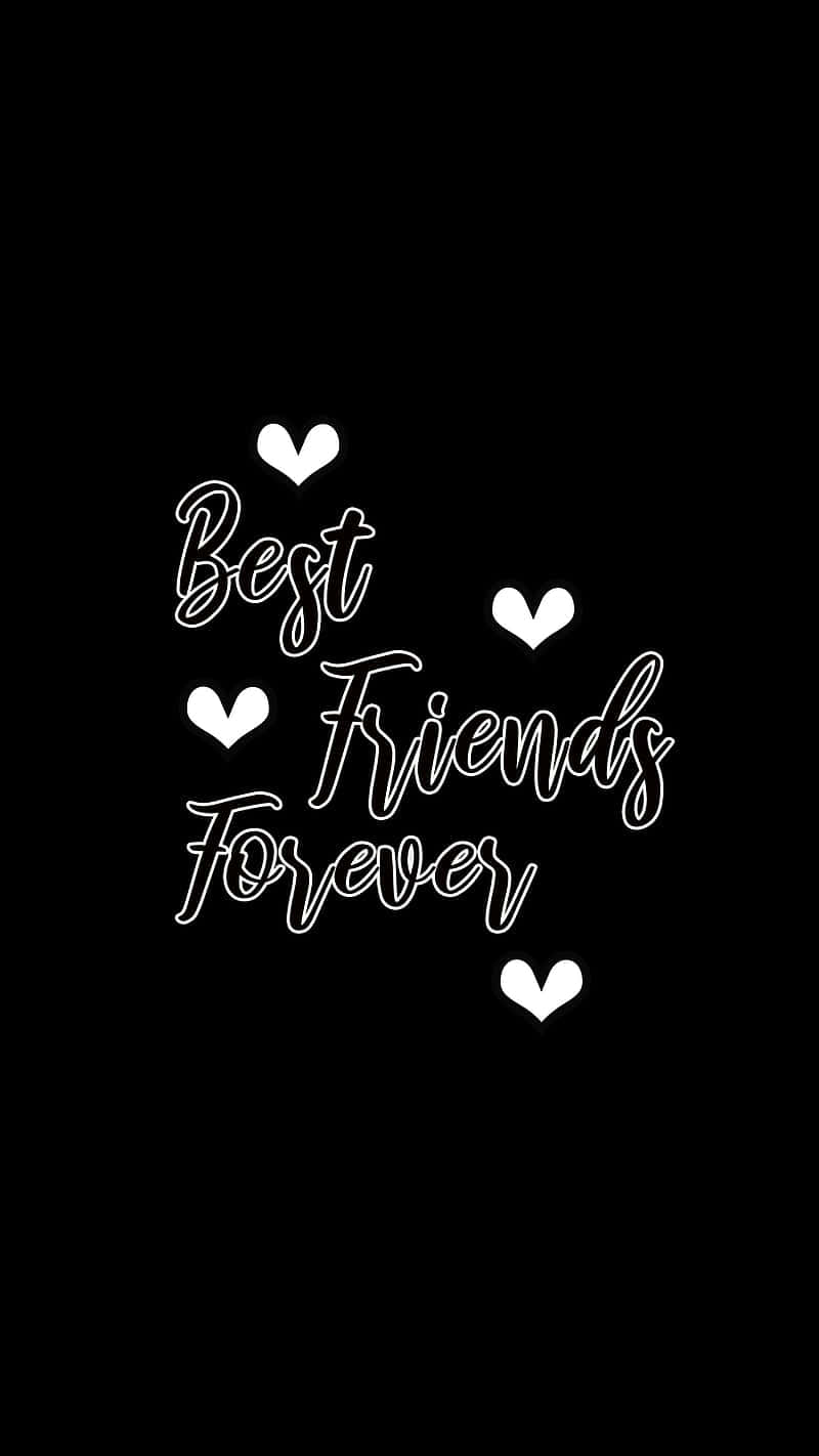 Best Friends Forever iPhone, white hearts, cursive text, HD Phone Wallpaper
