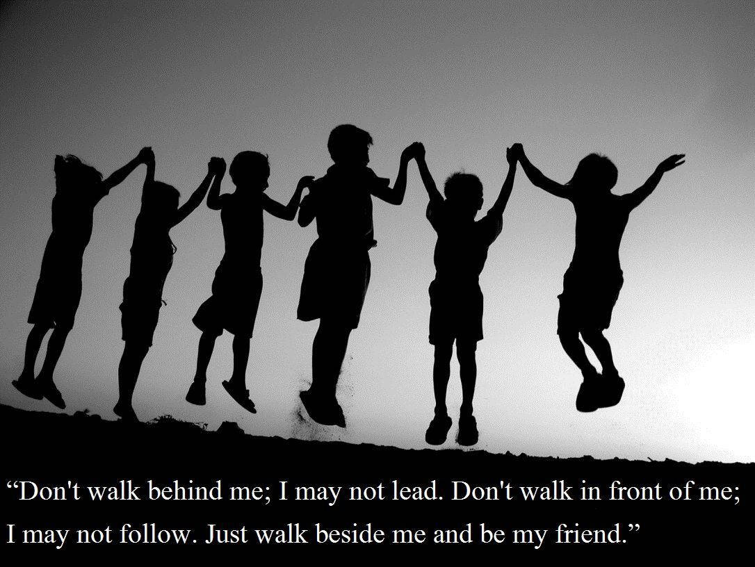 childhood best friends for life, six children, silhouettes, SD Desktop Wallpaper