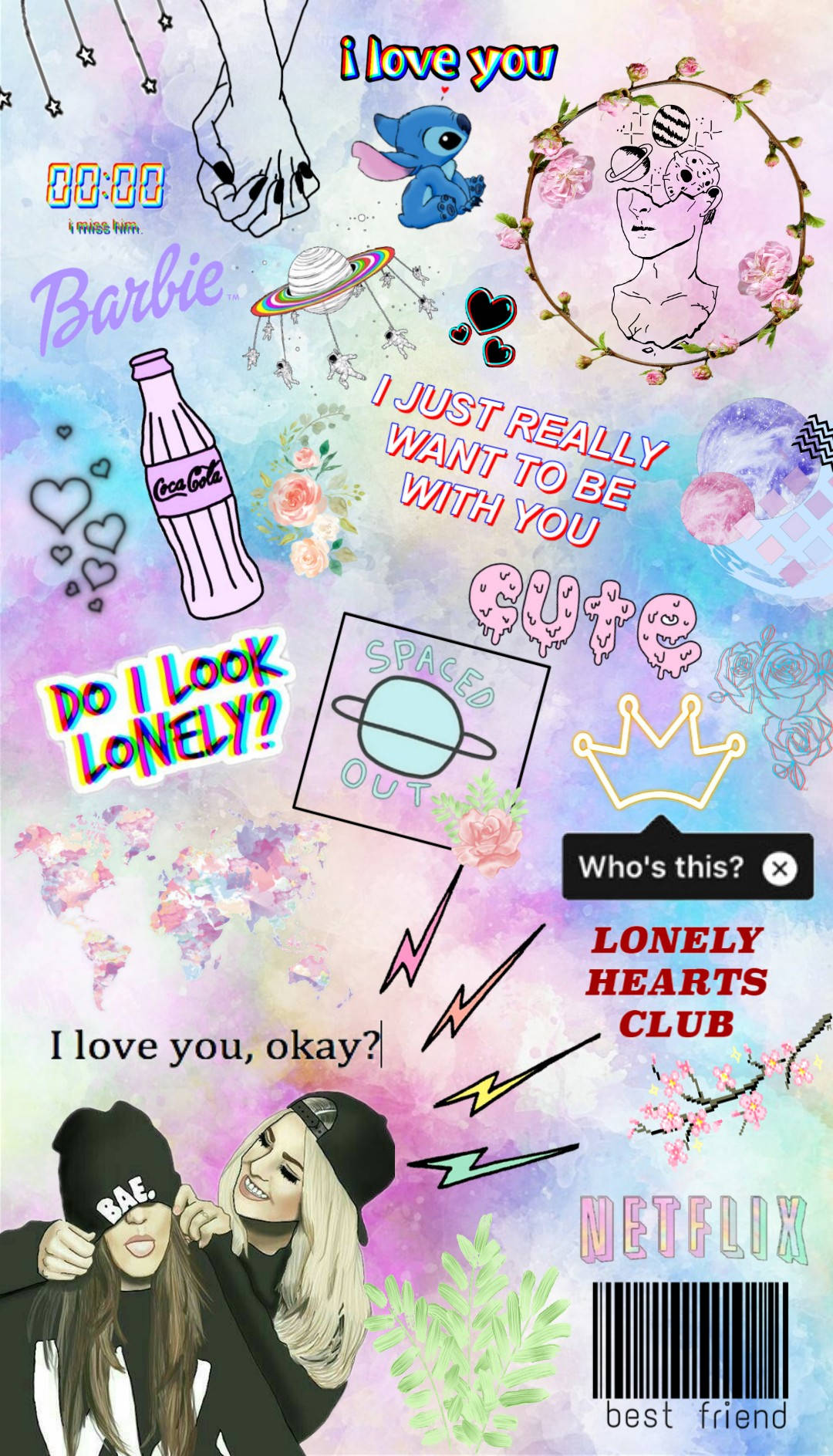 tie dye, best friends, collage, HD Phone Wallpaper