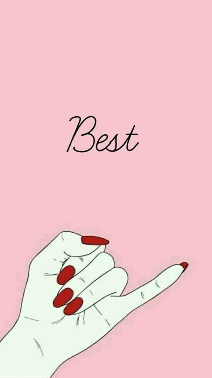 best pinky finger girly bff, red nails, best gesture, HD Phone Wallpaper
