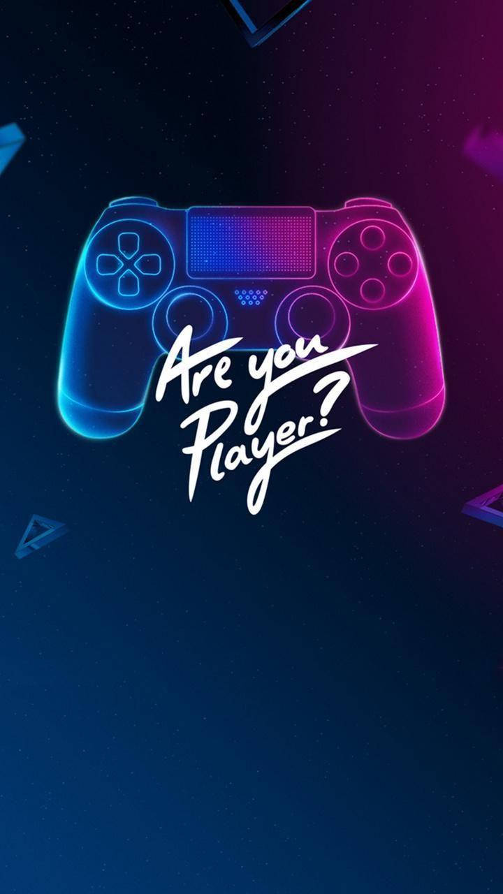 PS4, neon game controller, blue and pink gradients, HD Phone Wallpaper