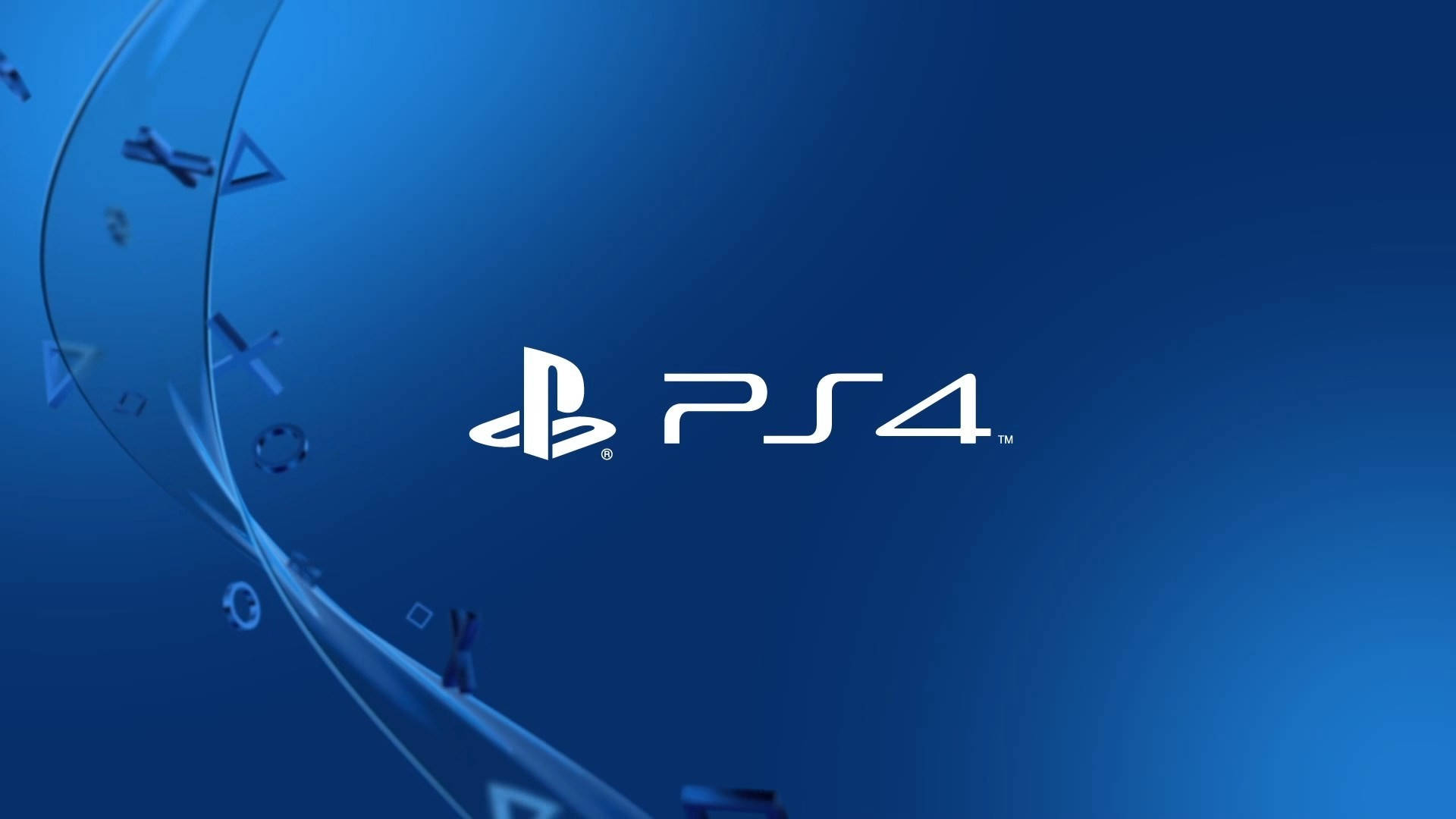 PS4, white, gradient blue, Full HD Desktop Wallpaper
