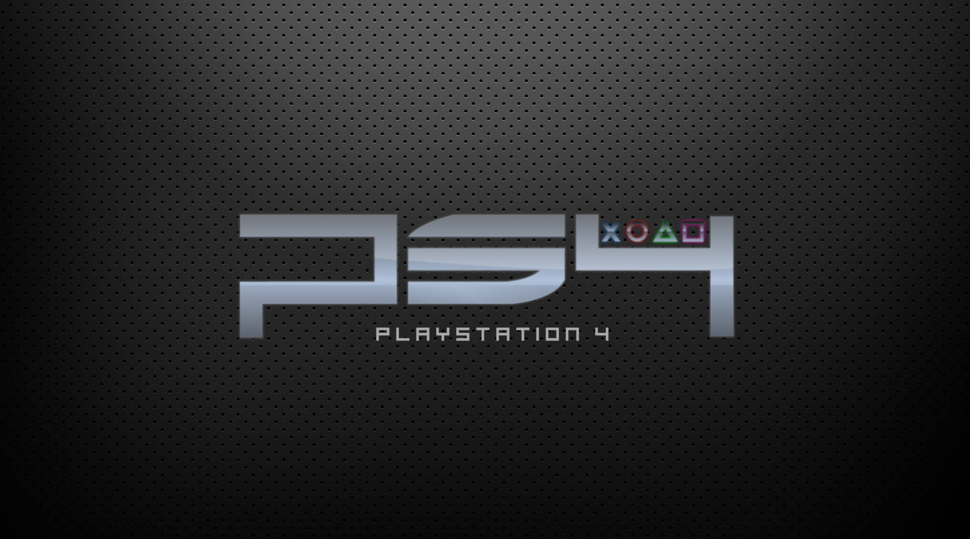 PS4, robotic font, shiny silver, Full HD Desktop Wallpaper