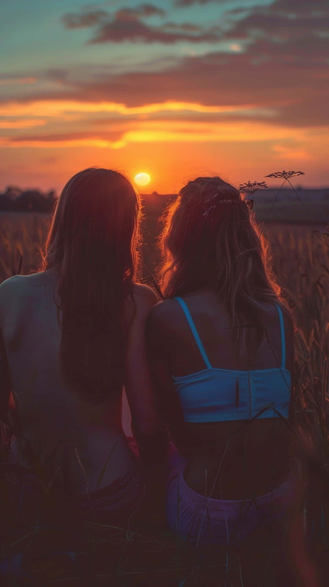 Sunset, Bestie Pfp, fiery orange, Full HD Phone Wallpaper