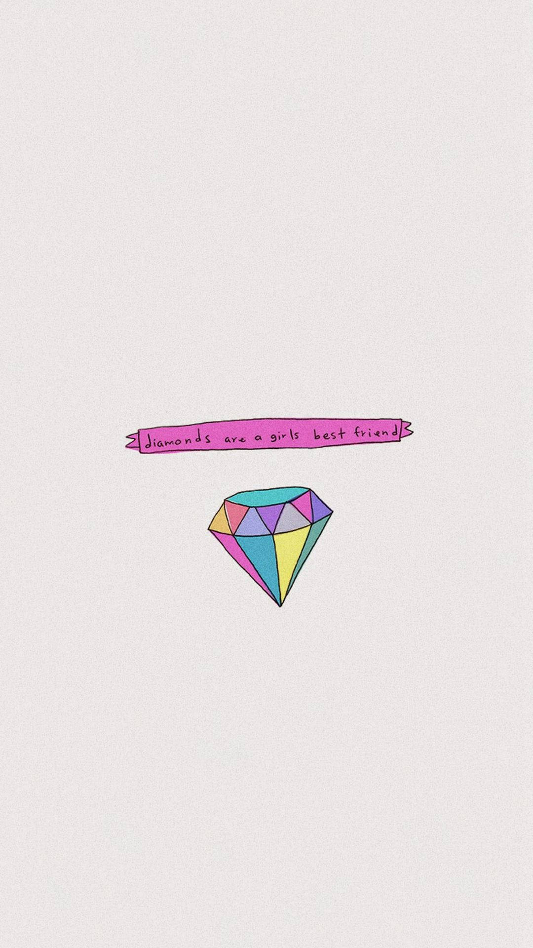 colorful bestie diamonds, pink banner, diamonds are a girls best friend, Full HD Phone Wallpaper