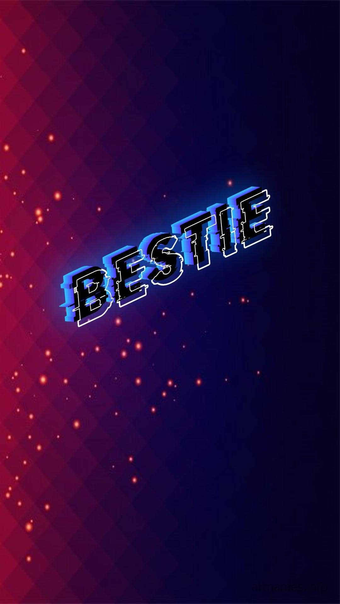 Bestie, 3d letters, gradient background, Full HD Phone Wallpaper