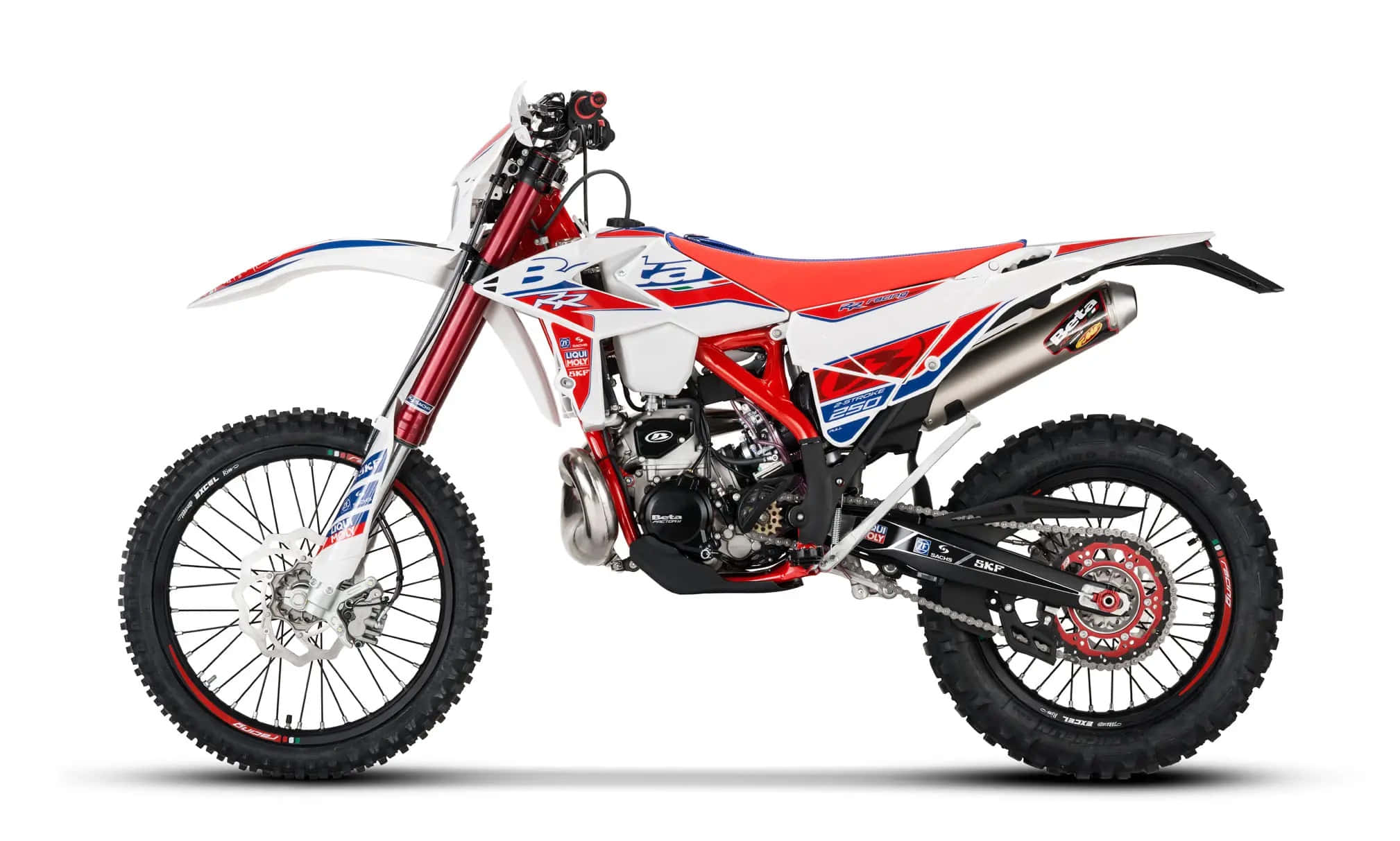 Beta Motorcycle, sleek red white and blue motocross bike, rugged tires, Full HD Desktop Wallpaper