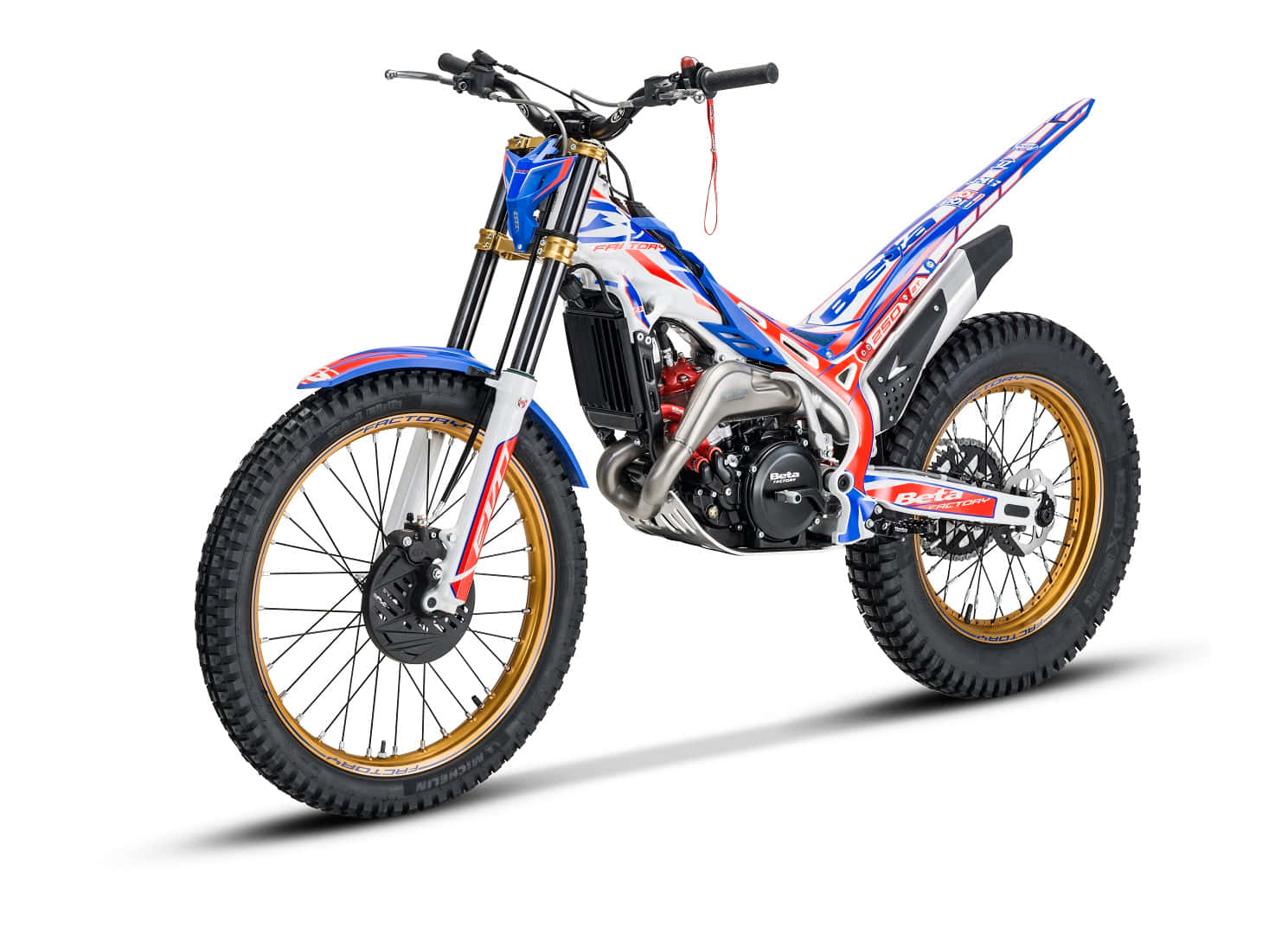Beta Motorcycle, blue red and white motocross bike, gold rims, HD Desktop Wallpaper
