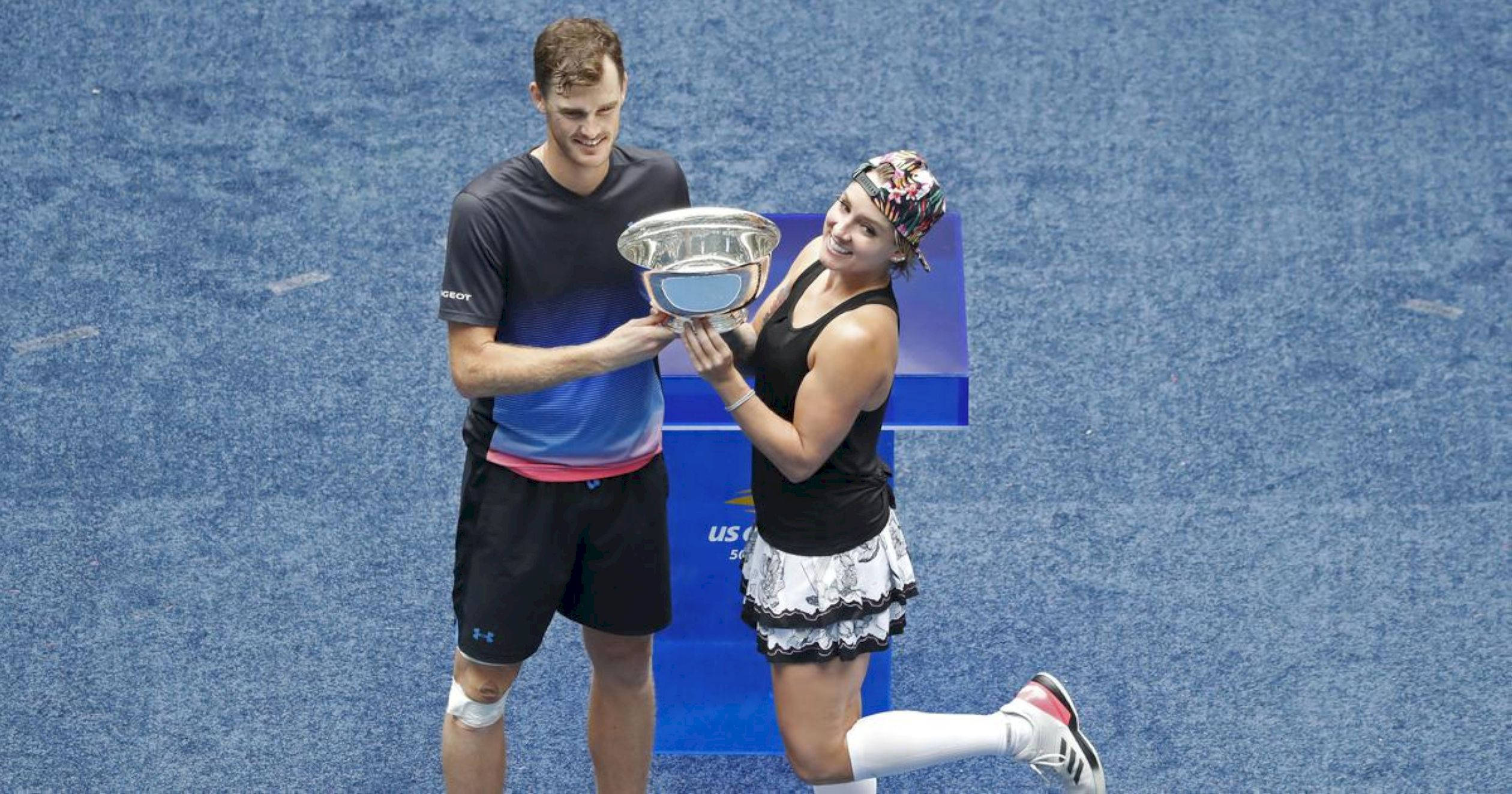 Bethanie Mattek-Sands, silver trophy, vibrant blue court, Full HD Desktop Wallpaper