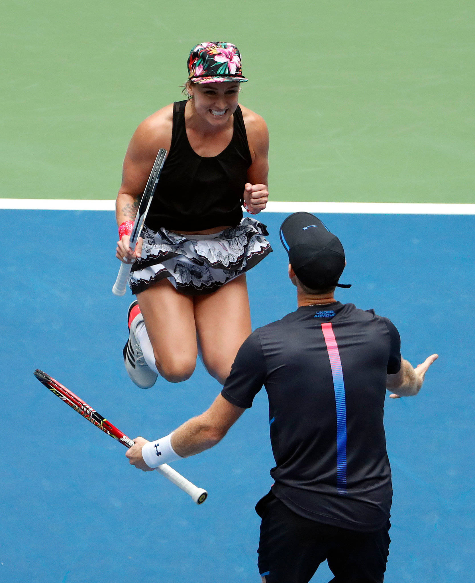 Bethanie Mattek-sands, blue court, female tennis player, Full HD Phone Wallpaper