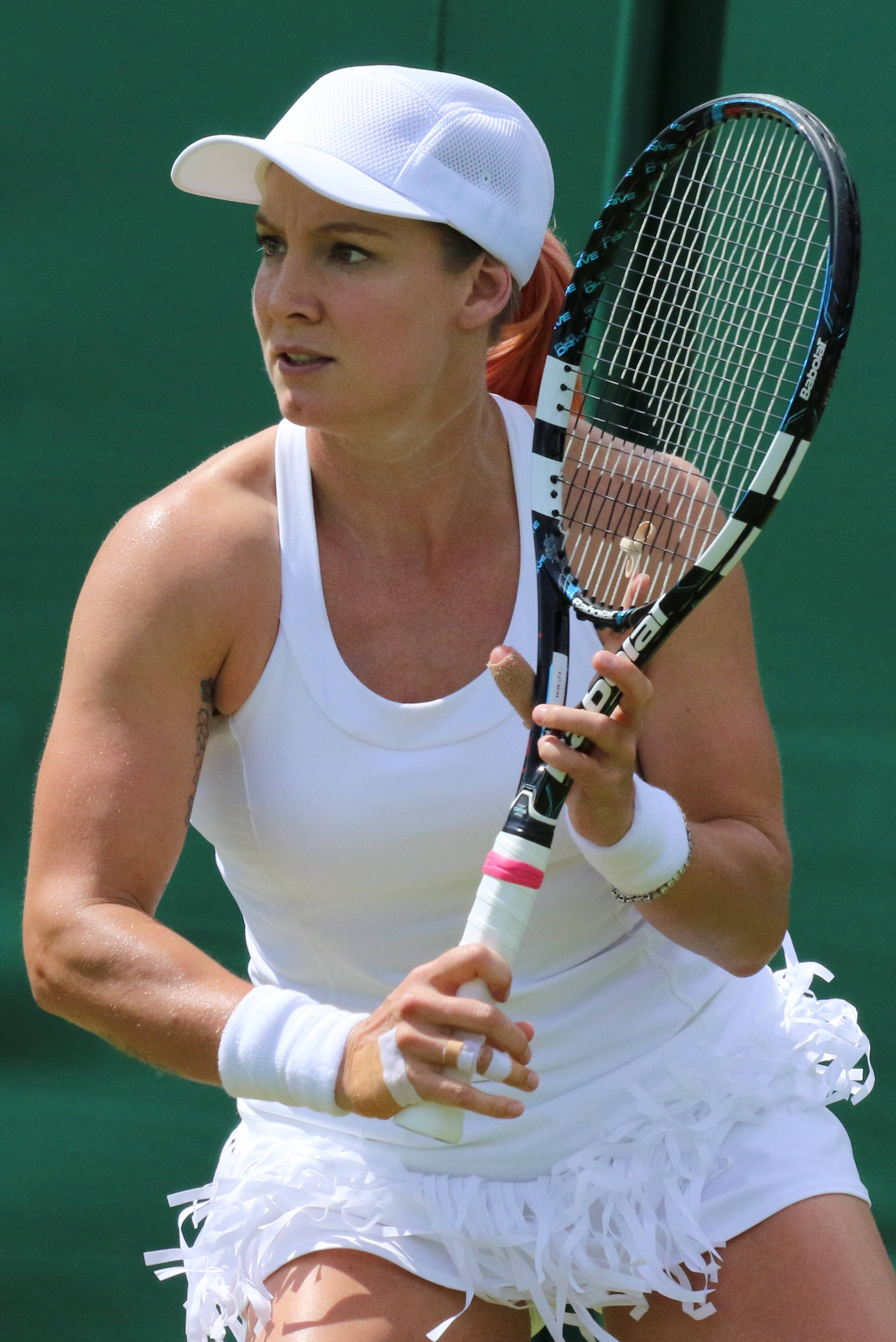 Bethanie Mattek-sands, white outfit, tennis player, 2K Phone Wallpaper