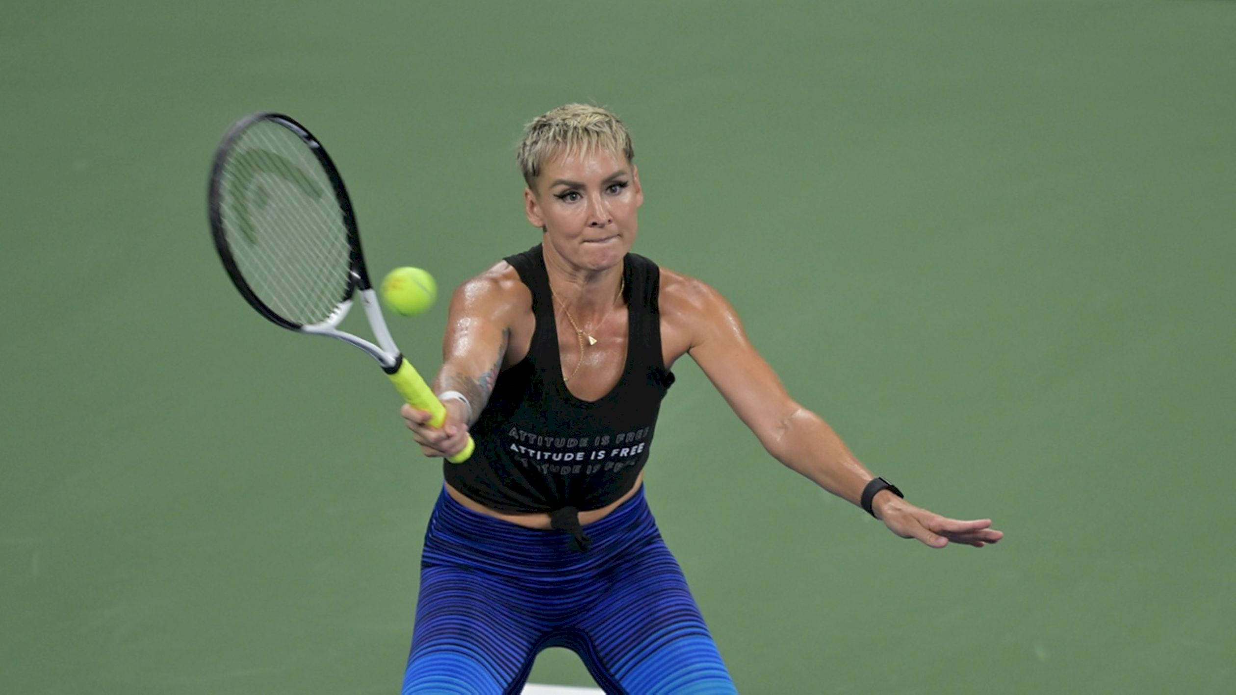Bethanie Mattek-sands, racket, bright yellow ball, Full HD Desktop Wallpaper