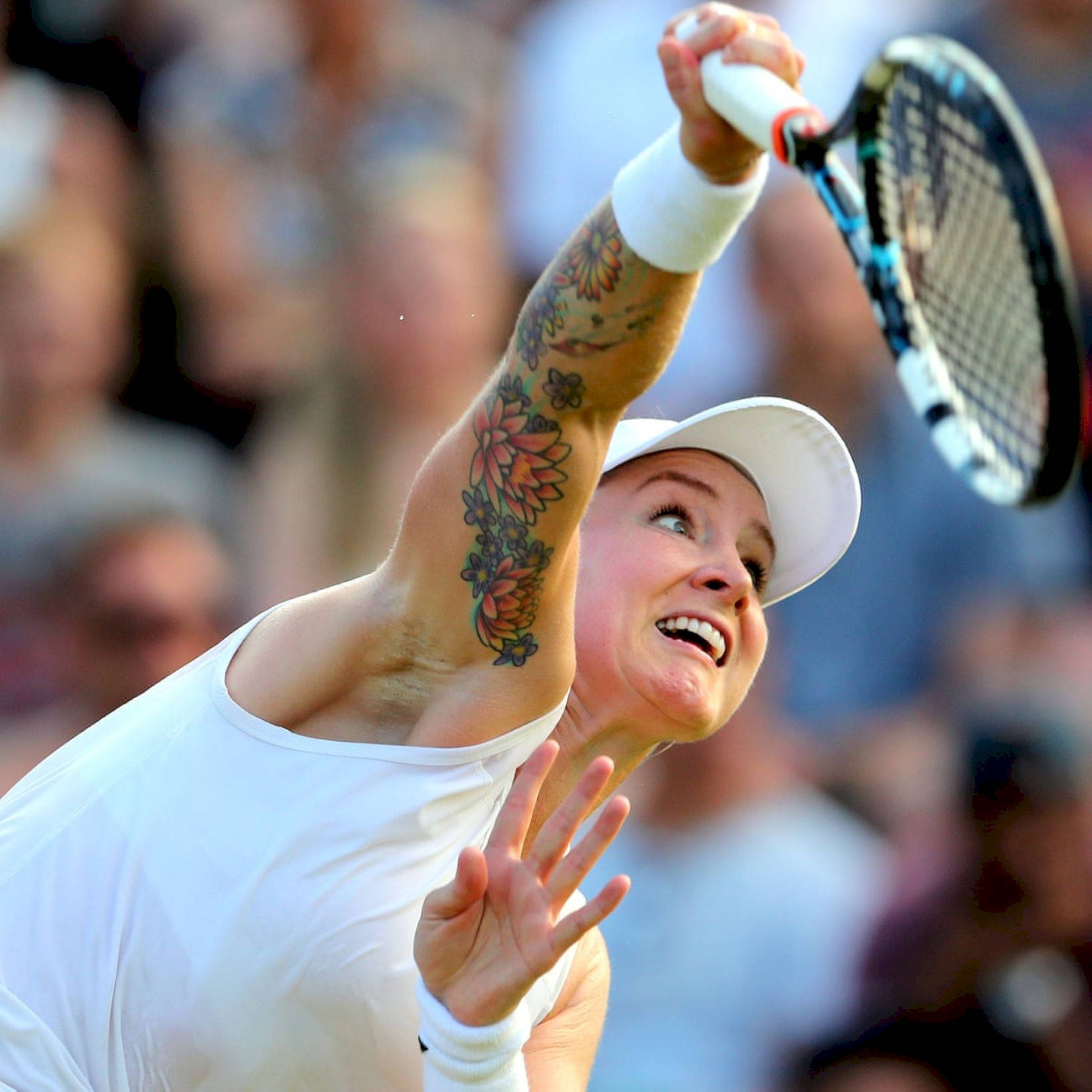Bethanie Mattek-sands, mid smash, white gear, Full HD Desktop Wallpaper