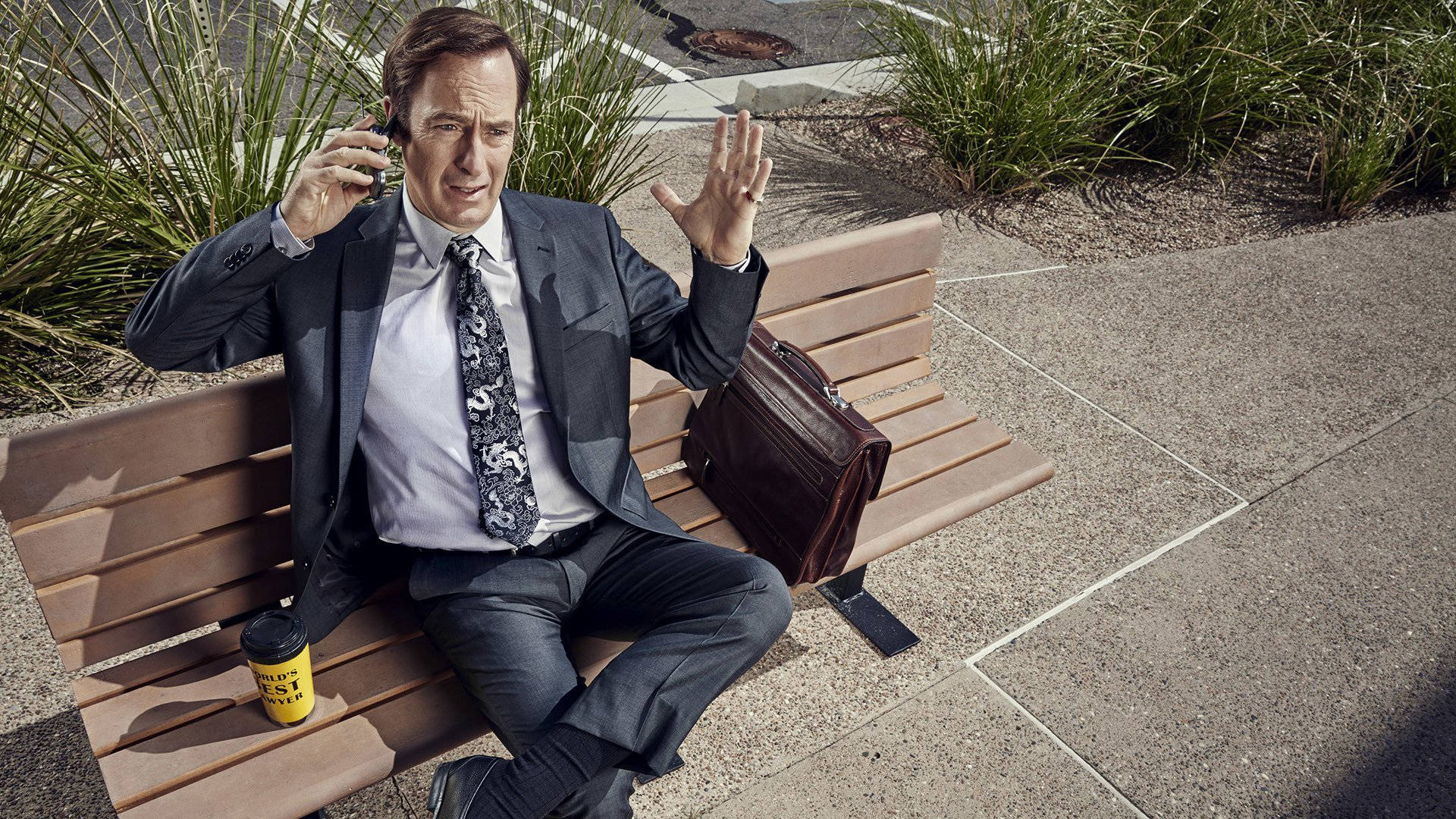 Better Call Saul, park bench, suit, Full HD Desktop Wallpaper