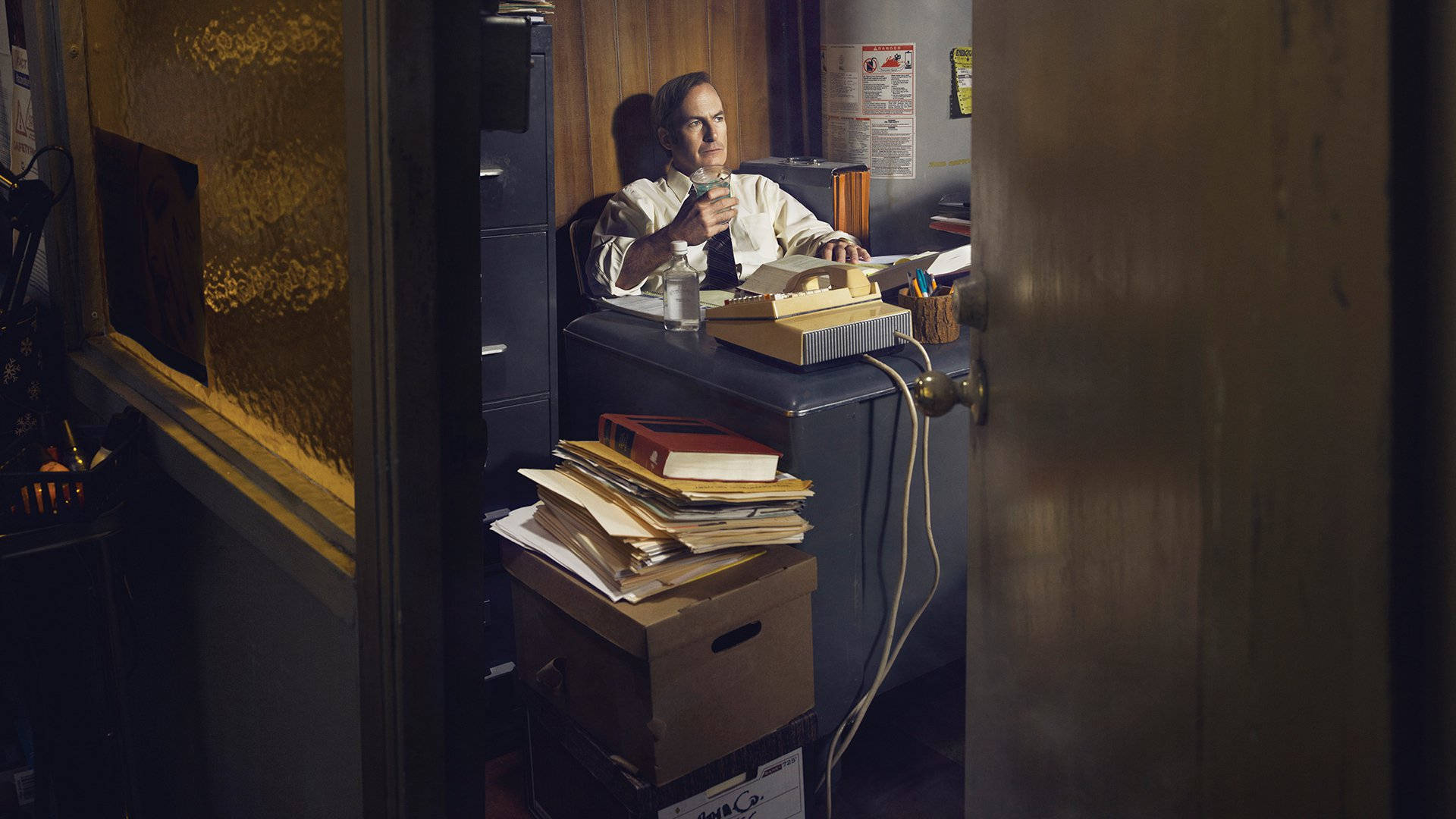 Better Call Saul, cracked door, white shirt, Full HD Desktop Wallpaper