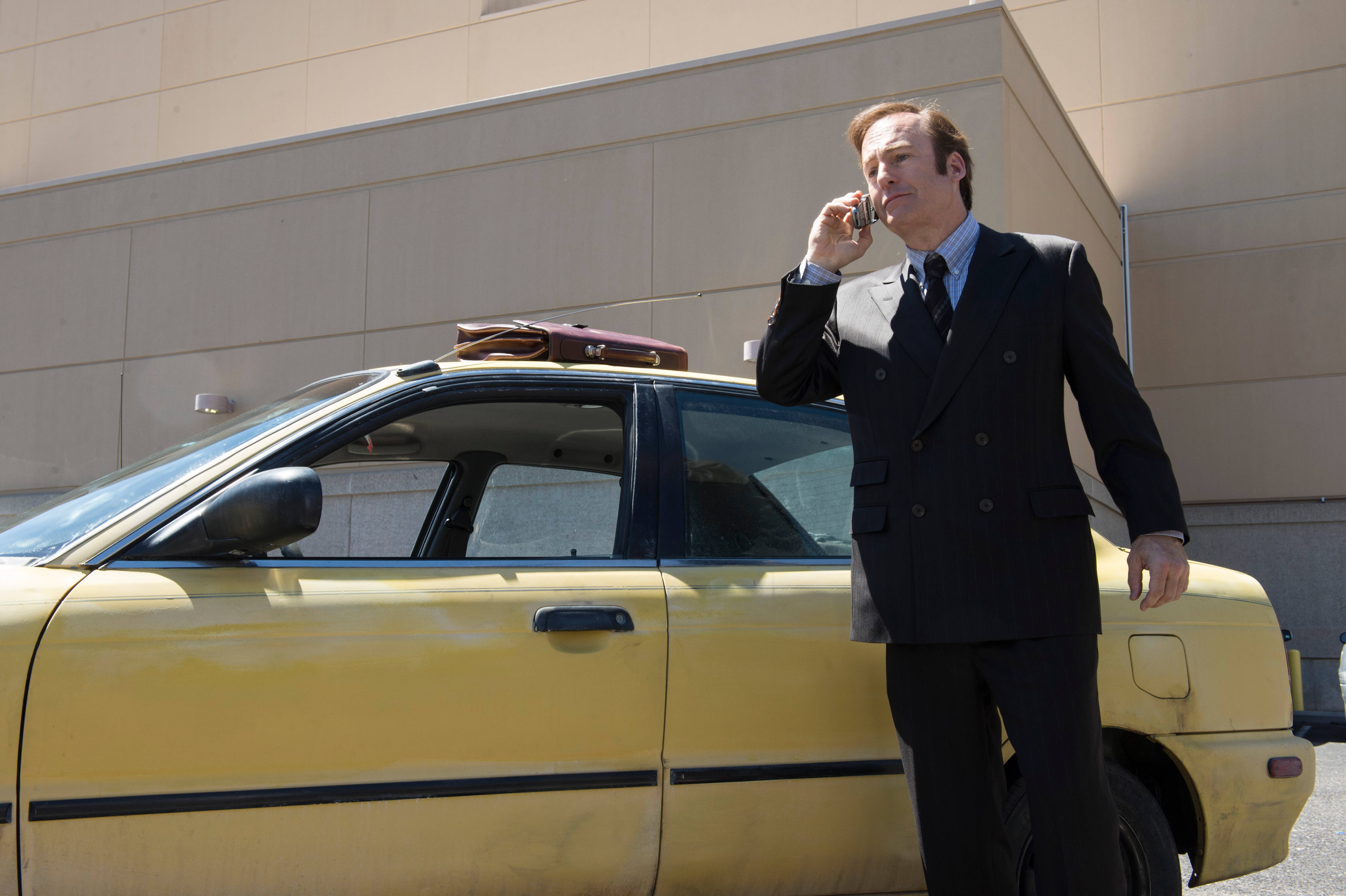Better Call Saul, yellow taxi, dark suit, 4K Desktop Wallpaper