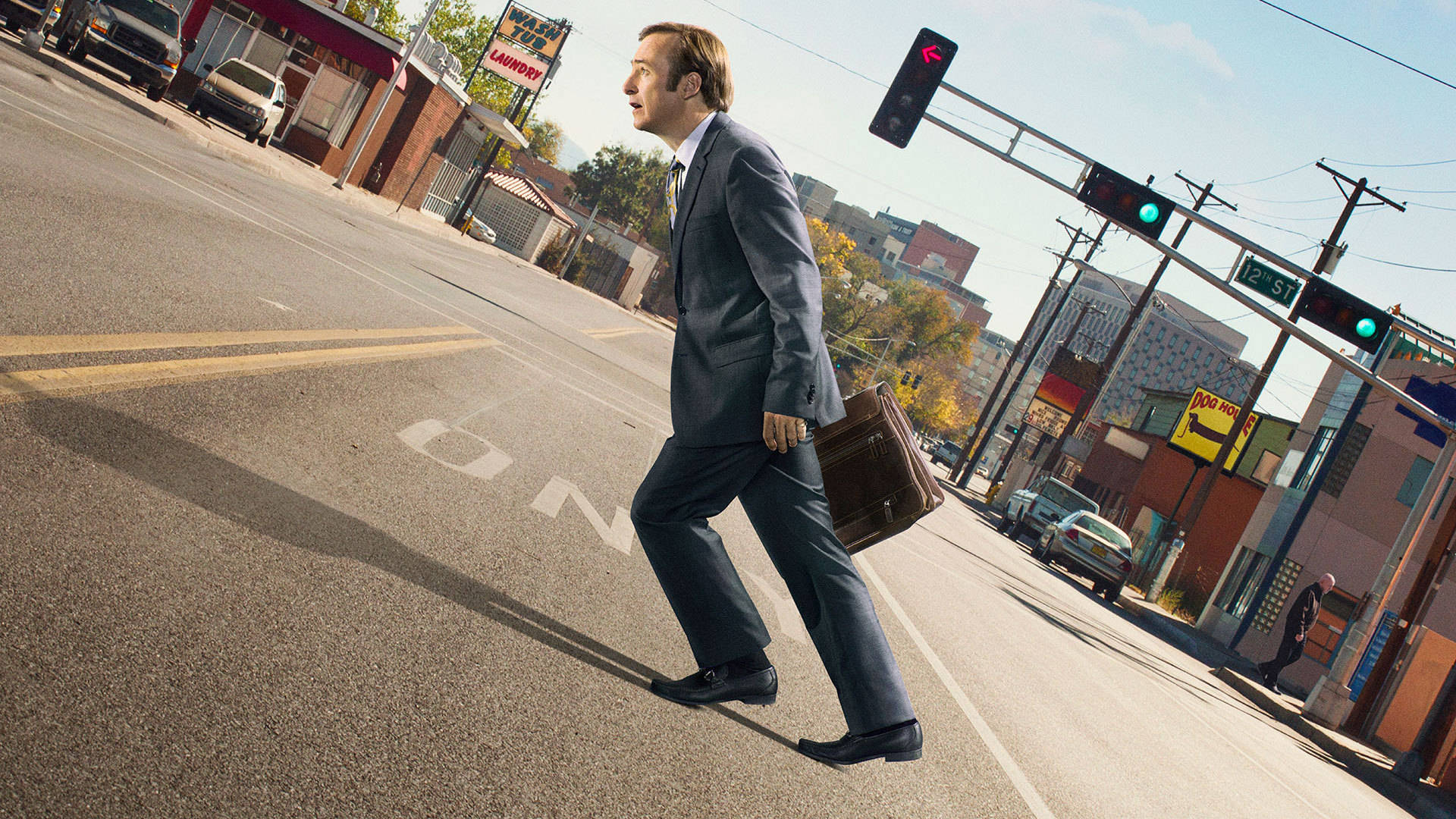 Better Call Saul, sunlit urban street, traffic light, Full HD Desktop Wallpaper