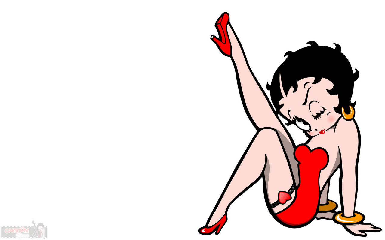 Betty Boop, red lingerie, heels, HD Desktop Wallpaper
