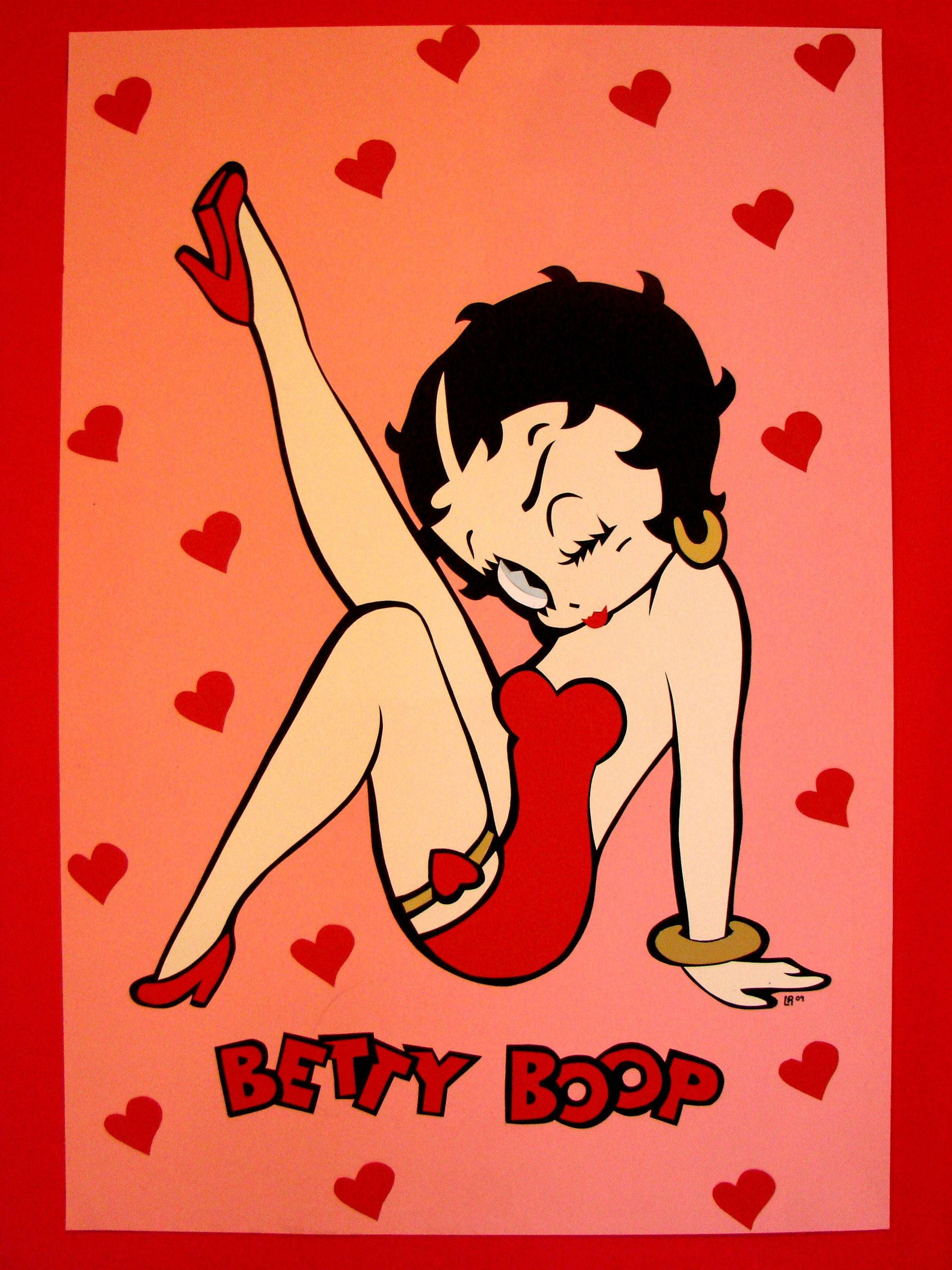 Betty Boop, red dress, heels, 2K Phone Wallpaper