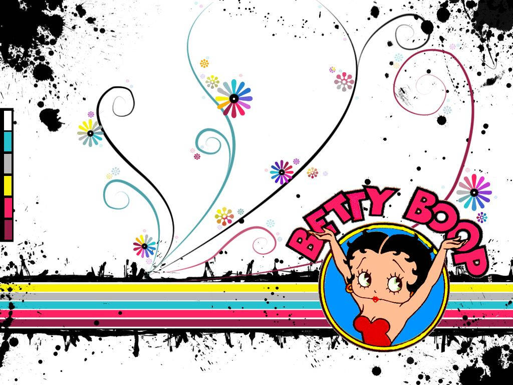 Betty Boop, retro art, colorful swirl design, SD Desktop Wallpaper