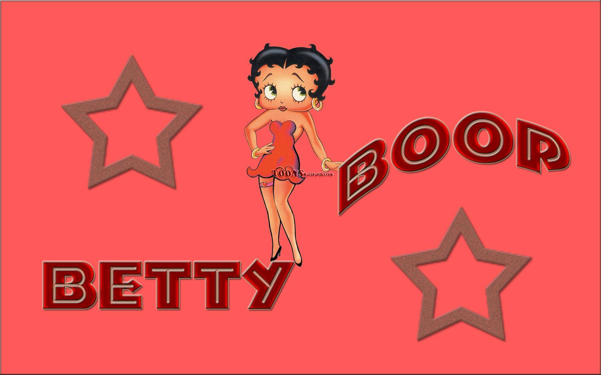 Betty Boop, red dress, coral background, Full HD Desktop Wallpaper