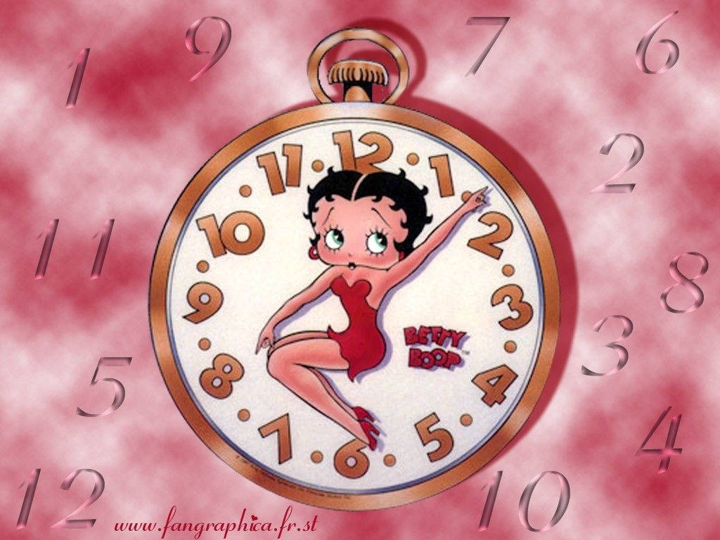 Betty Boop, rose gold, vintage pocket watch, SD Desktop Wallpaper
