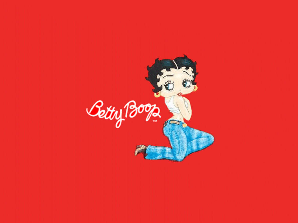 Betty Boop, red background, white top, SD Desktop Wallpaper