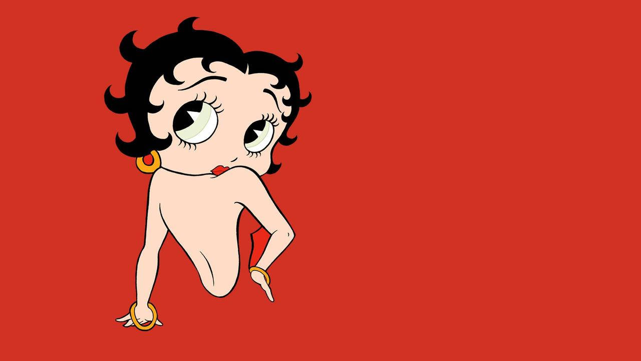 Betty Boop, red background, black curls, HD Desktop Wallpaper
